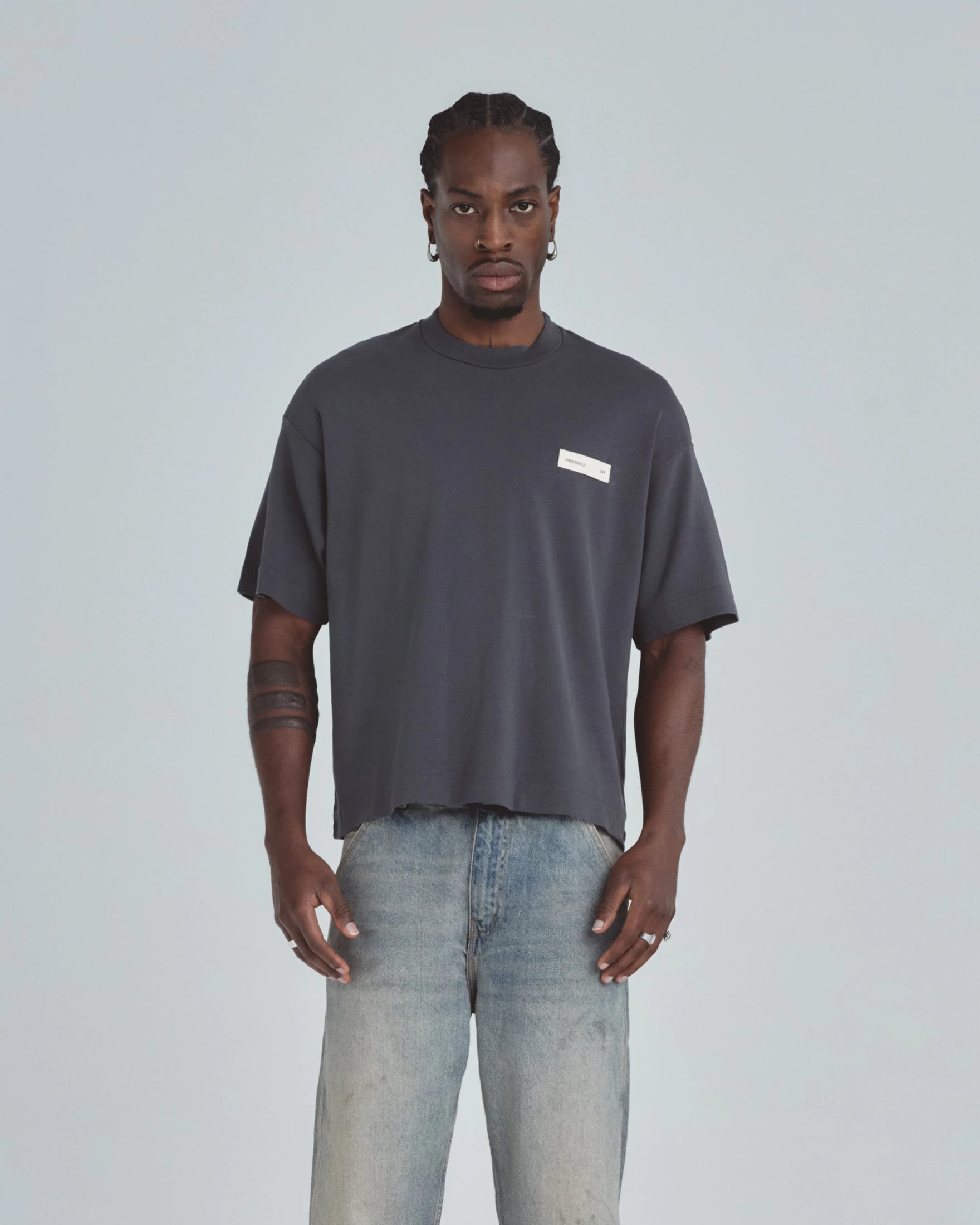 Line Basic Label Boxy Fit Tshirt Vintage Gray - imagen 2