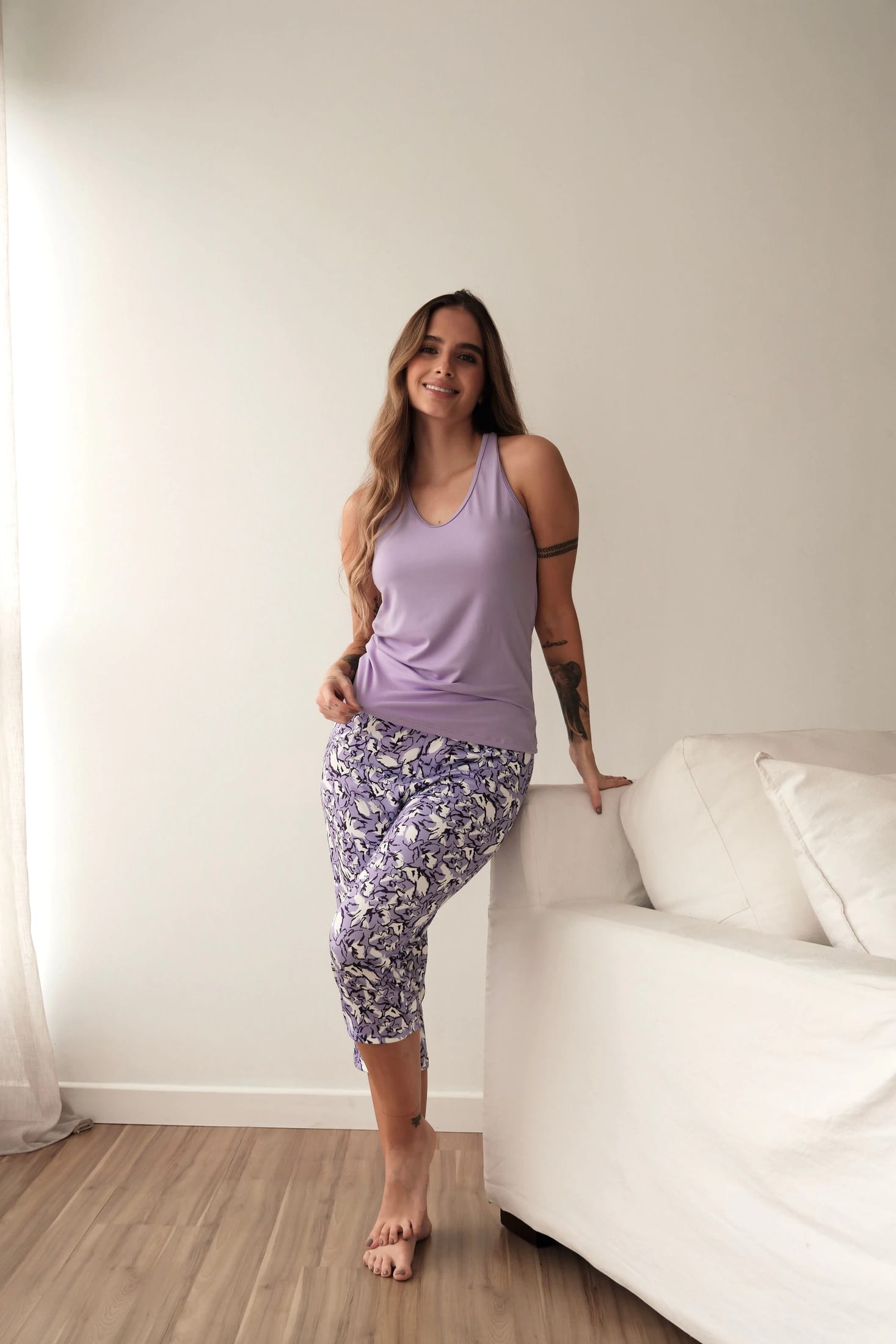 Pijama Pantalon Largo Lila - imagen 4