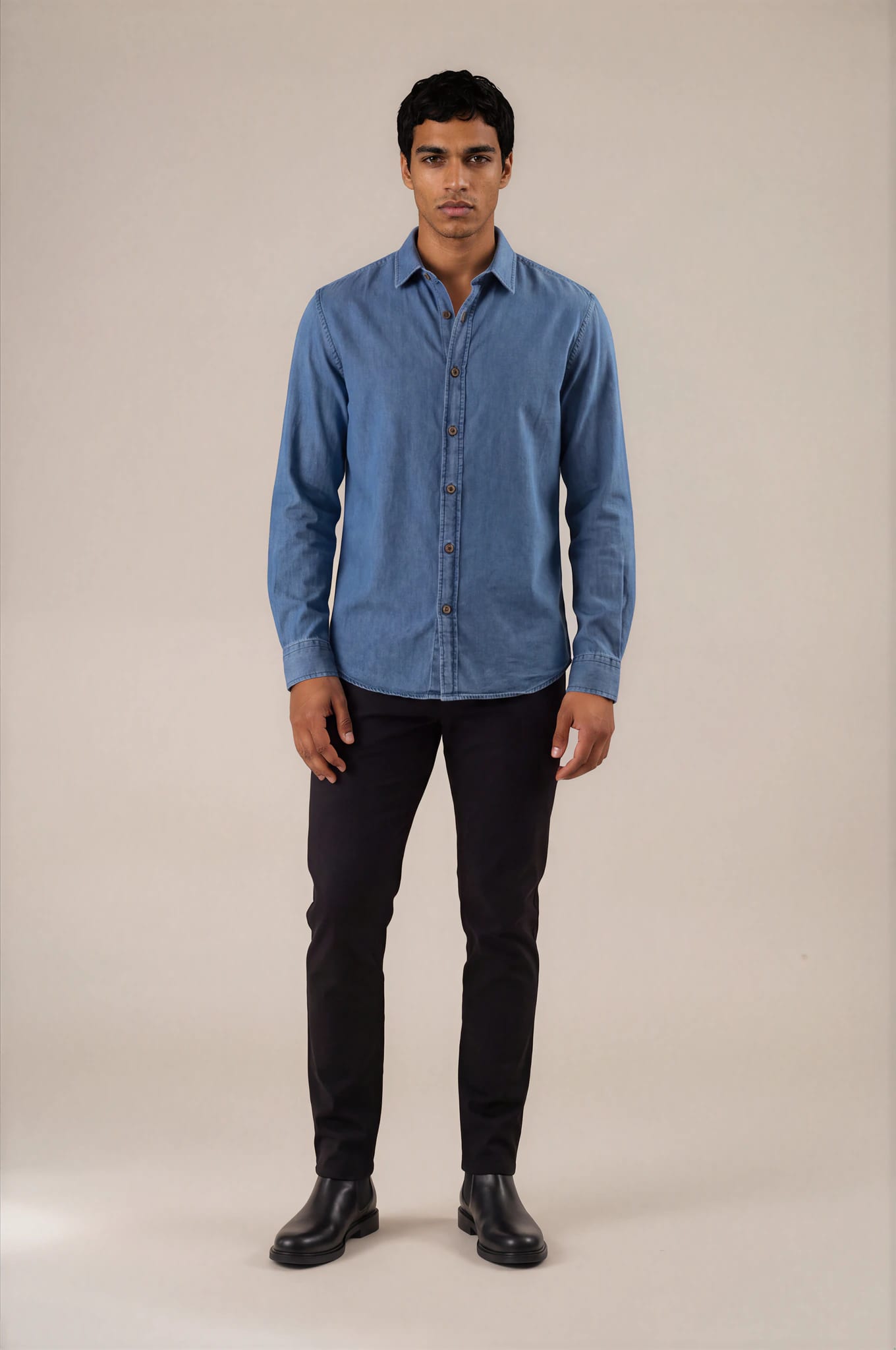 Camisa slim fit índigo - imagen 5