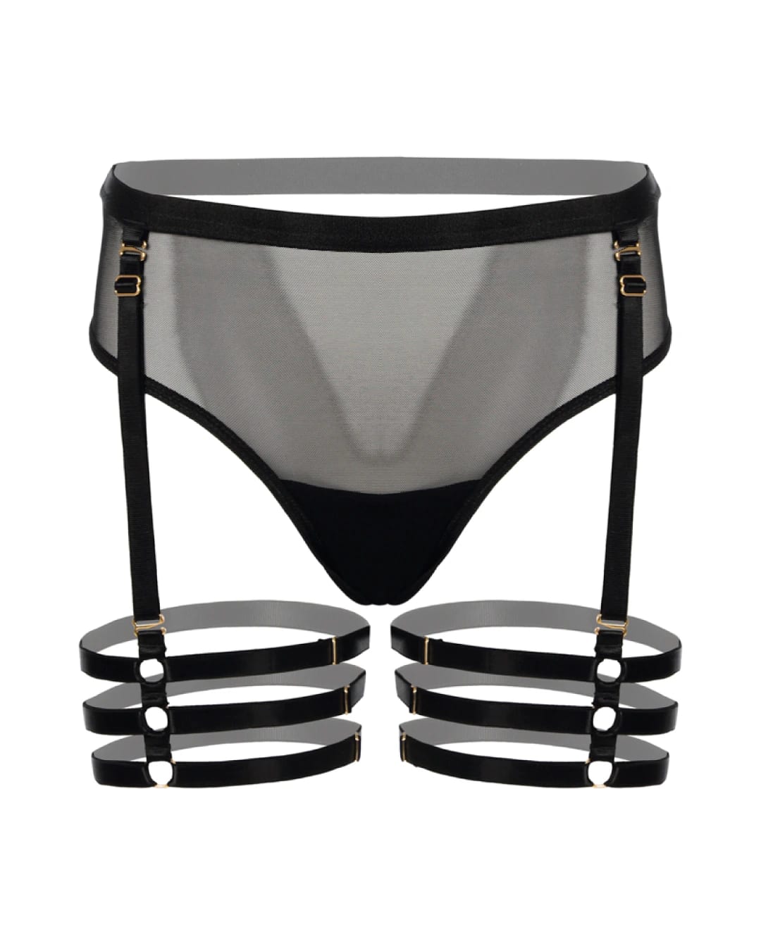 Panty alto con ligueros - SO SEXY NEGRO Tallas: S-L-XL - imagen 2