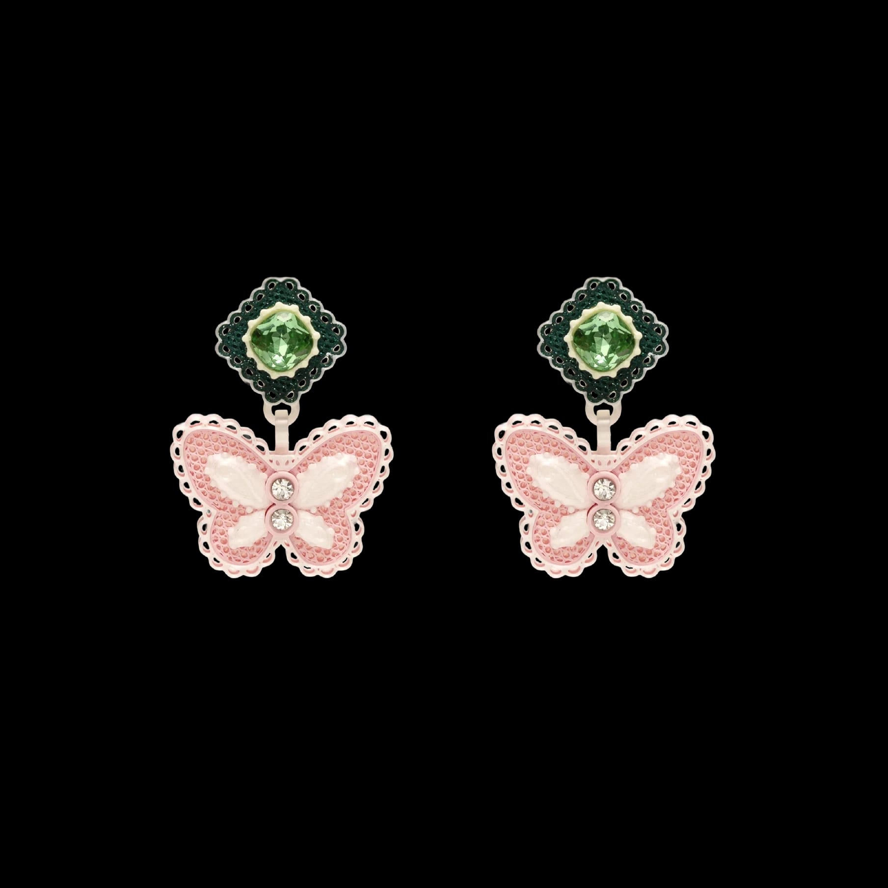 ARETES LACE MARIPOSA DOBLE - imagen 1