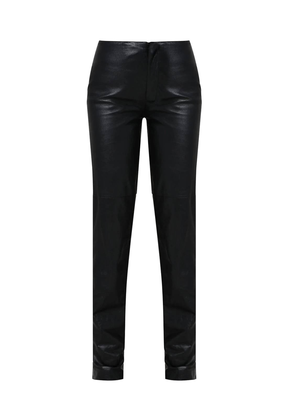 LEATHER LOW RISE TROUSERS - imagen 1