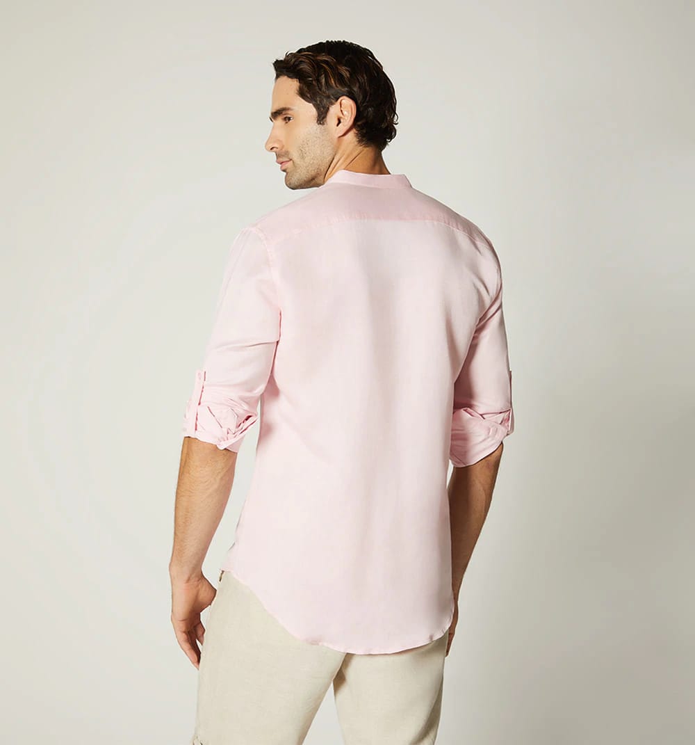 Camisa para hombre en lino cuello nerú m - imagen 13