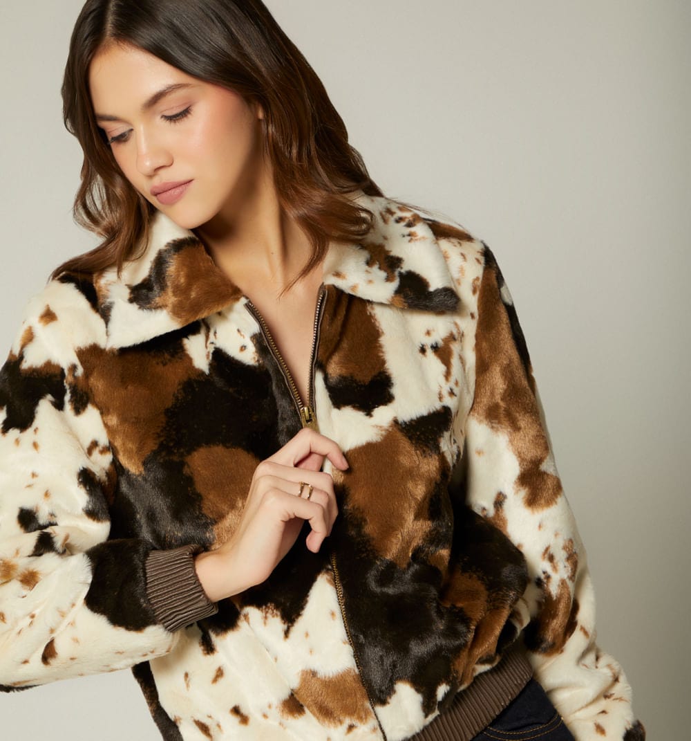 Chaqueta estampado vaca - imagen 3