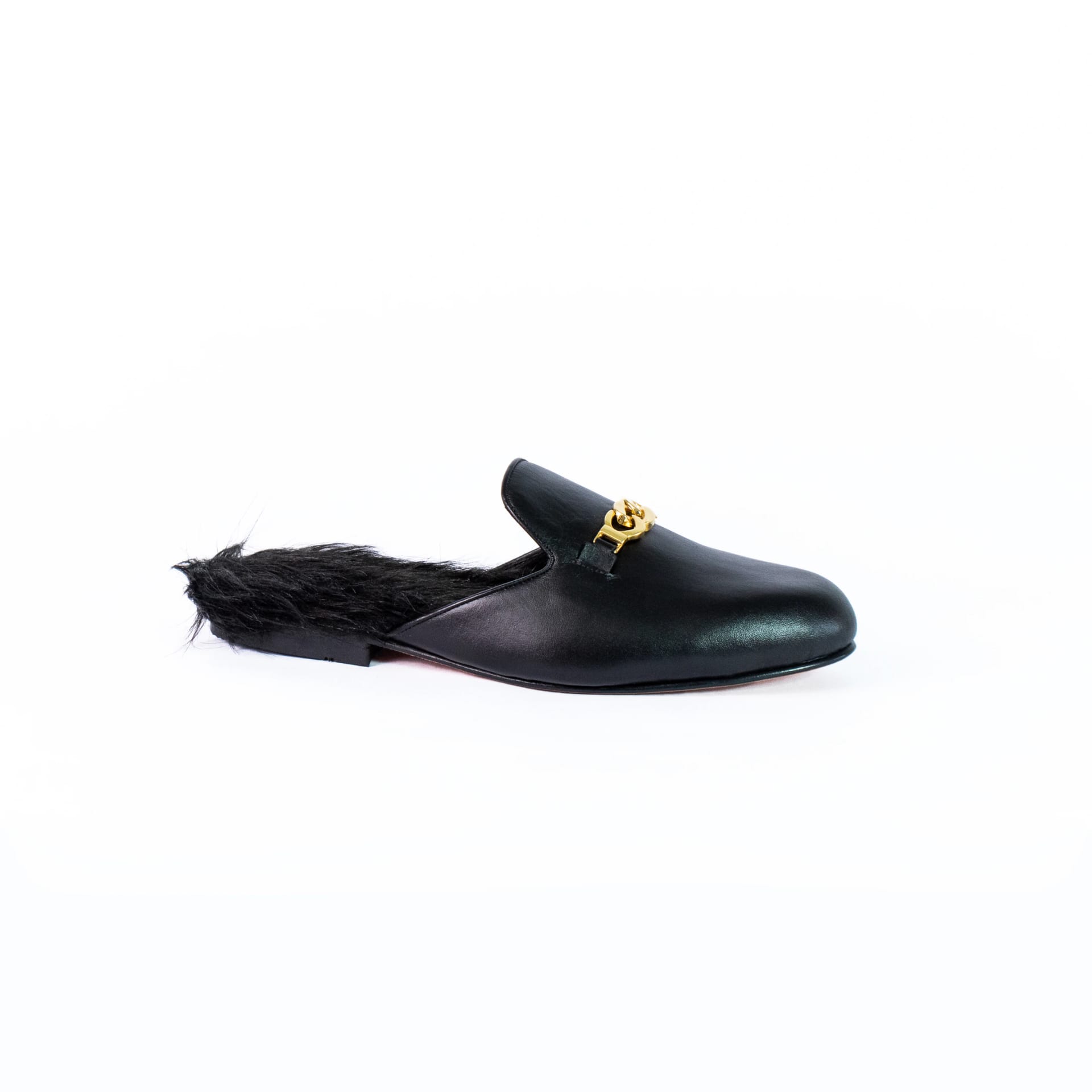 Slippers mules felpa negra - imagen 1