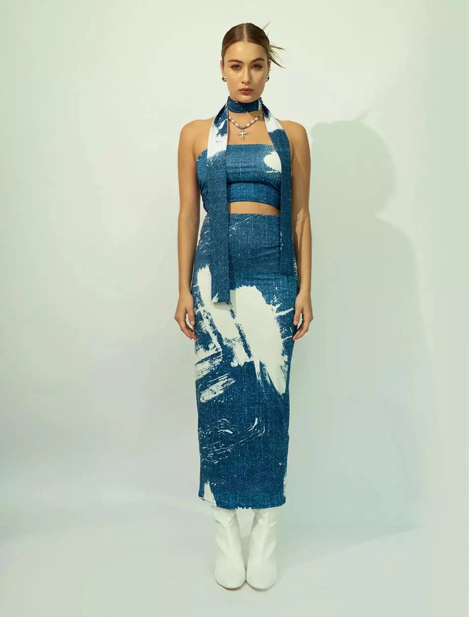 Long Skirt in Brushstroke - imagen 1
