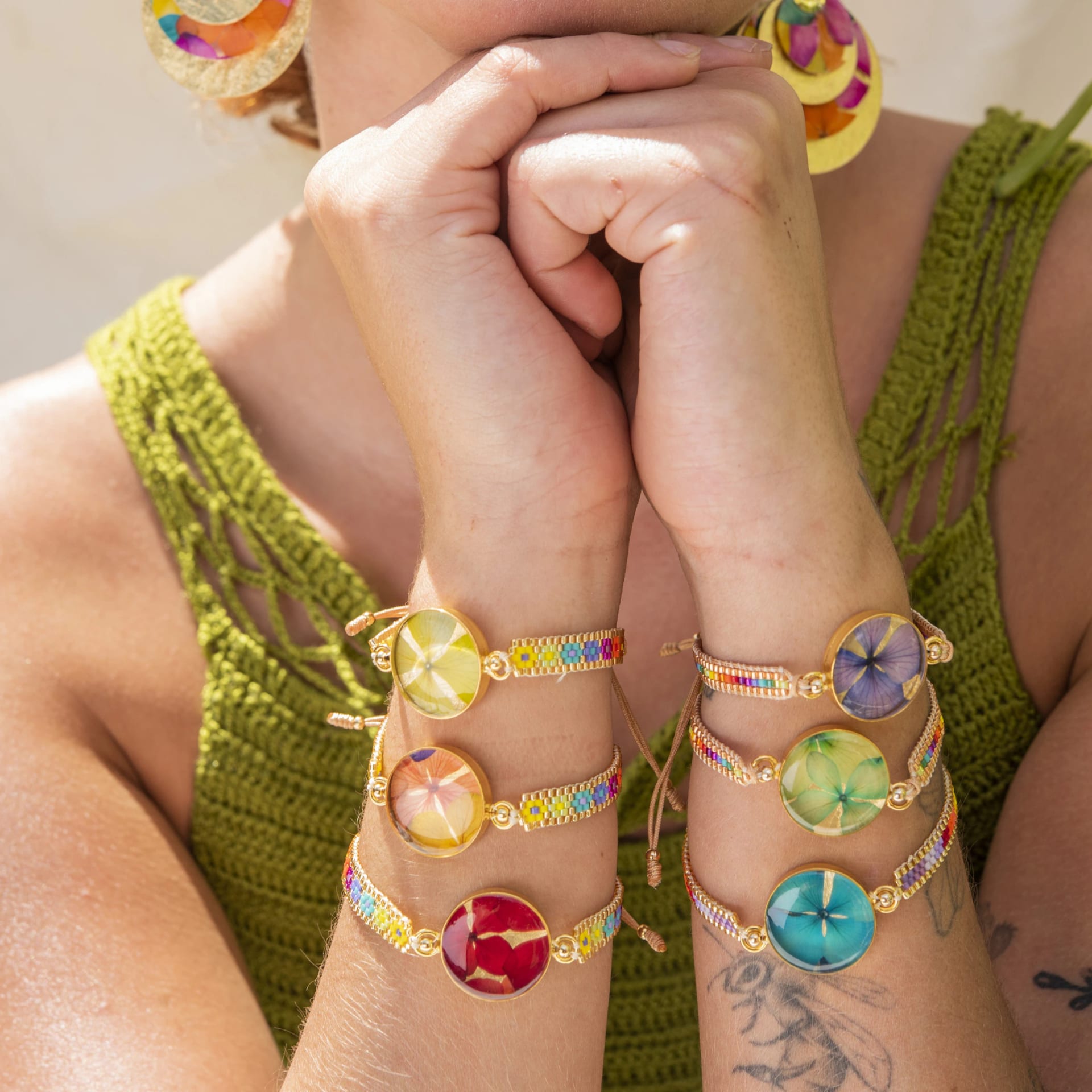 Pulsera en resina con caja, tejido Miyuki - imagen 1
