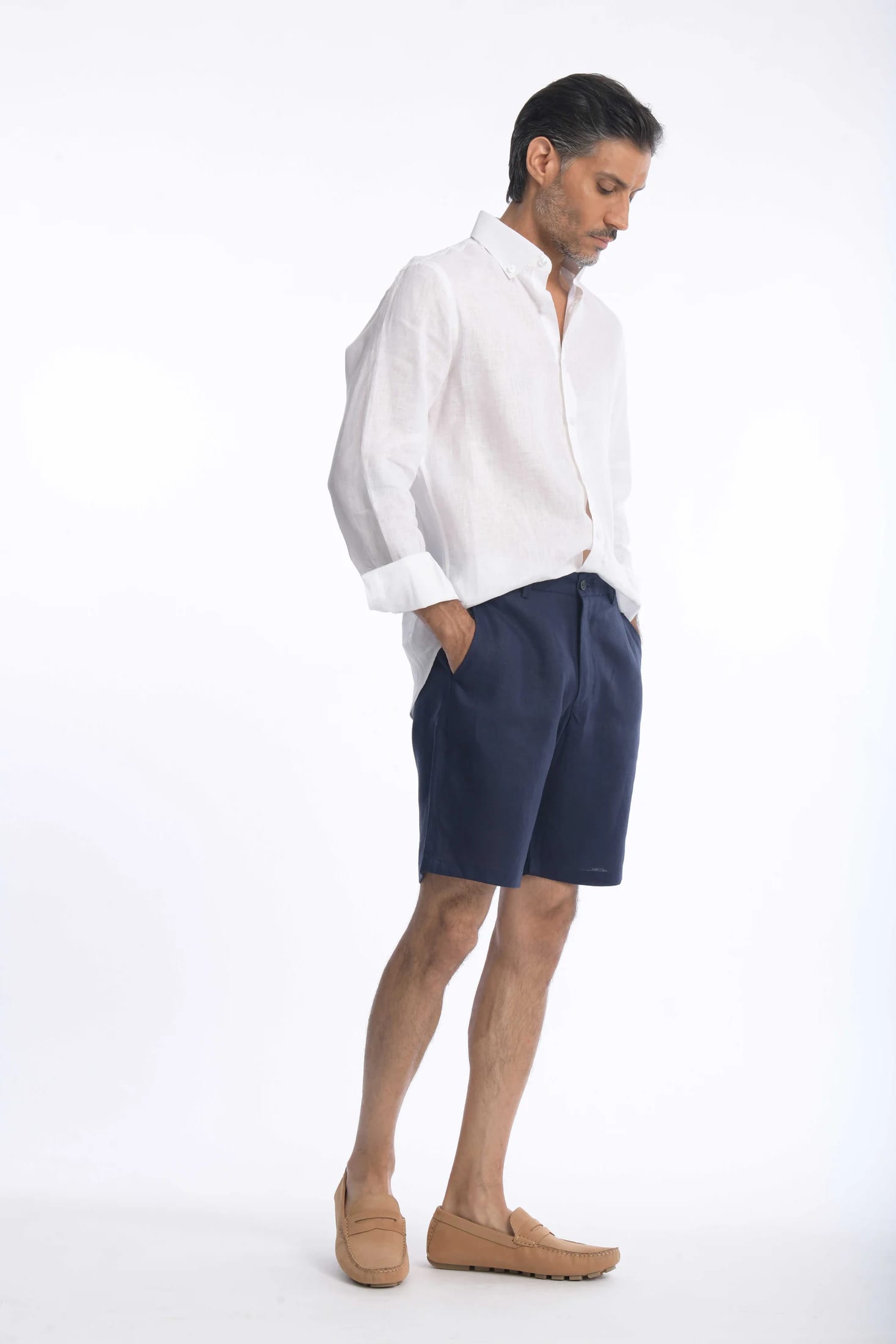 Bermuda Lino Azul Navy - imagen 6