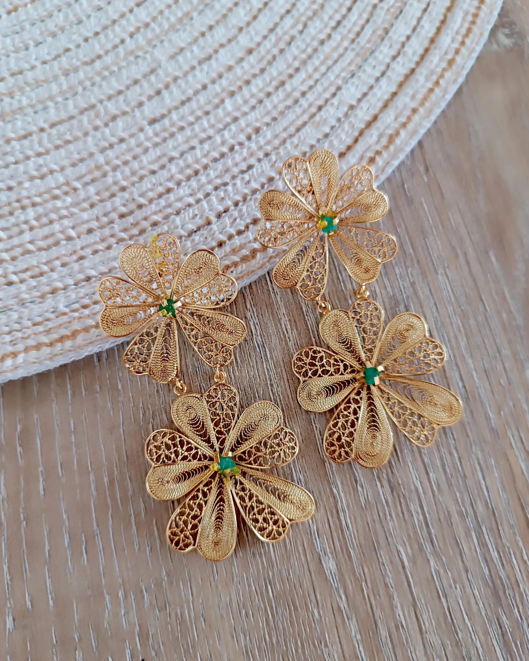 Aretes doble flor Chiara - imagen 4