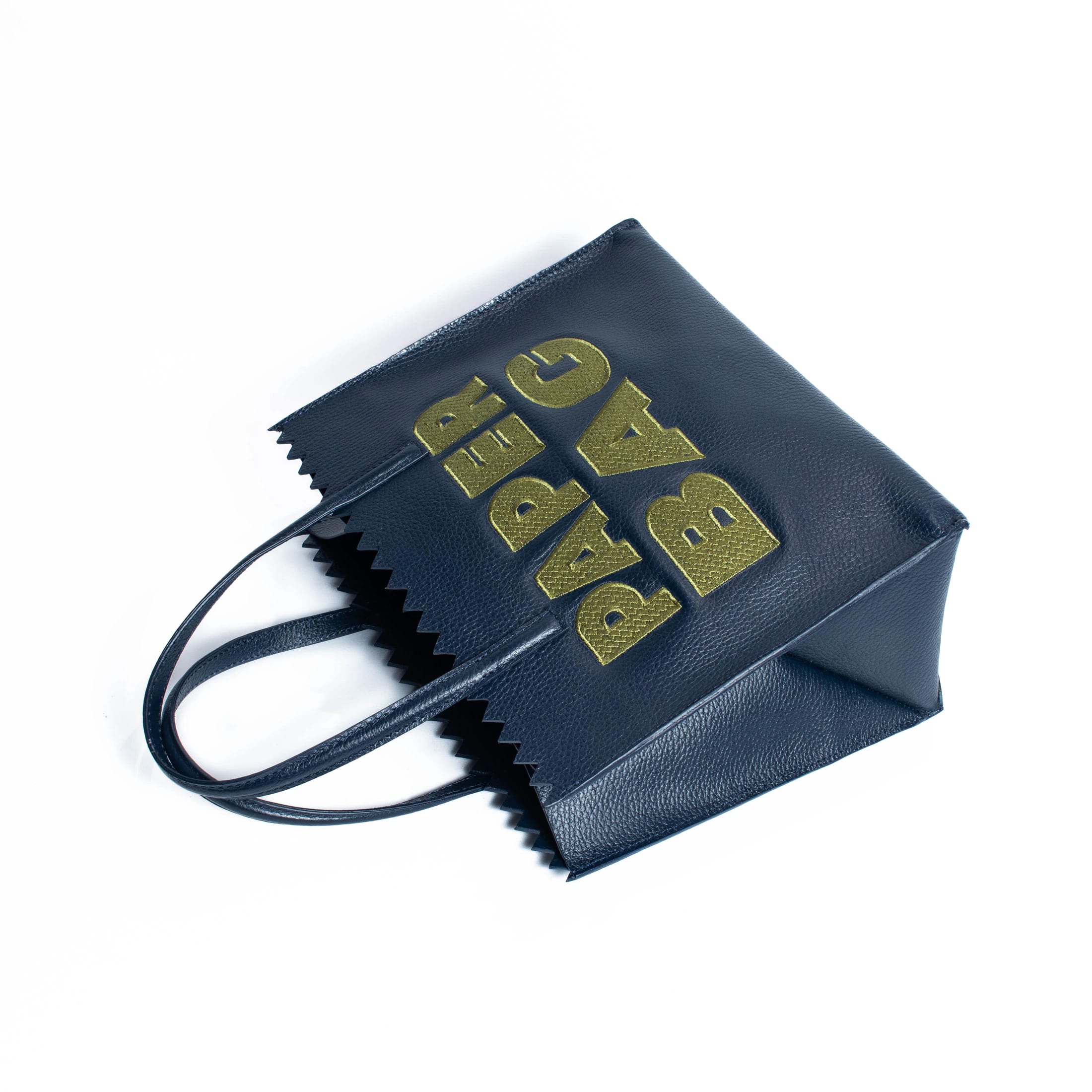 PAPER BAG SHORT - navy blue x pistacho - imagen 2