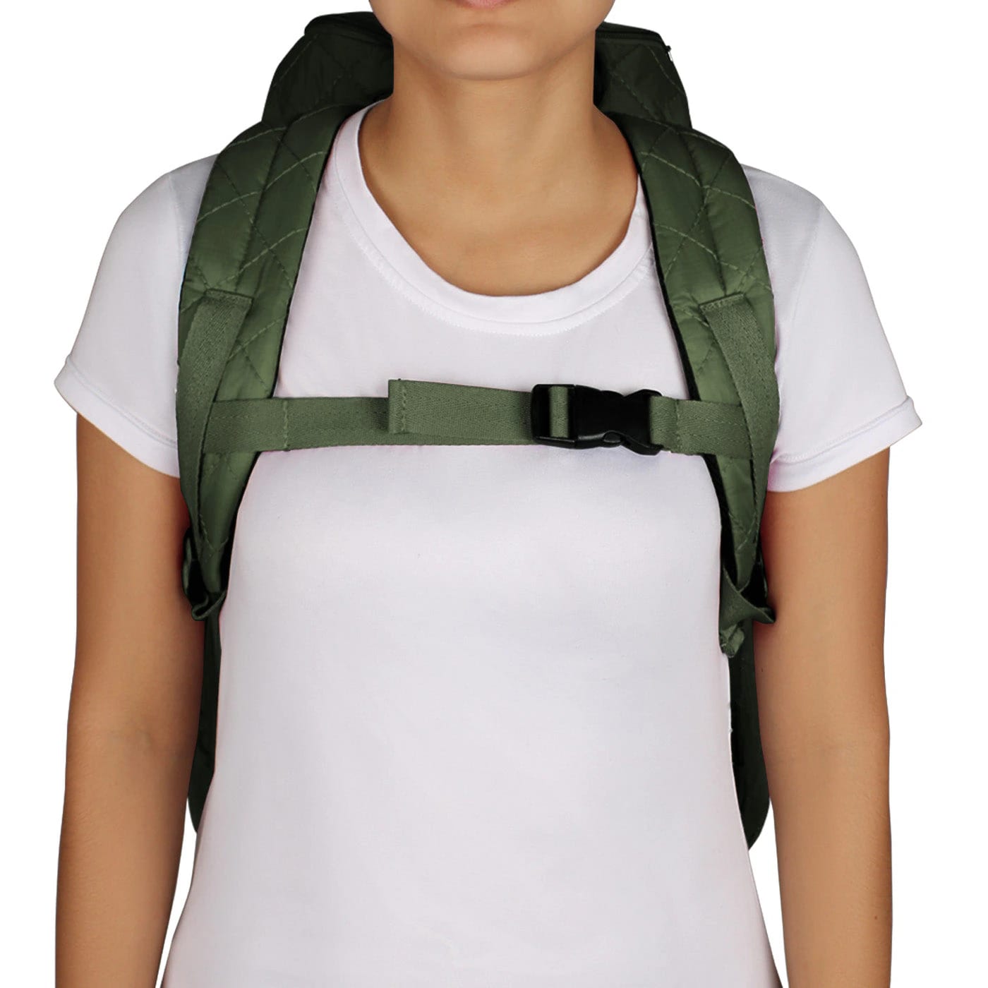 Morral Viajero Plegable Puffer Verde Militar - imagen 6