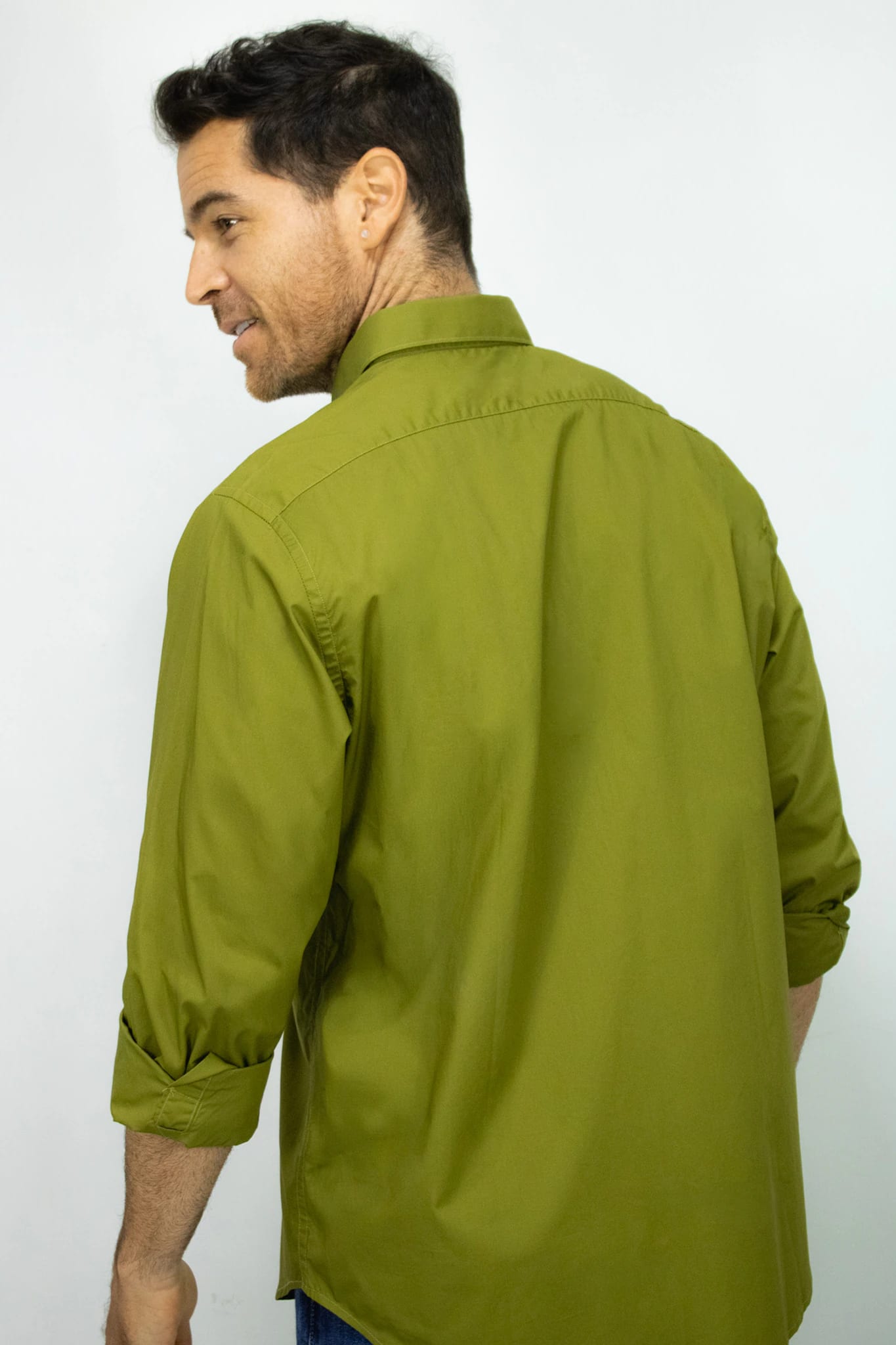 Camisa Manga Larga Oxford Verde - imagen 3