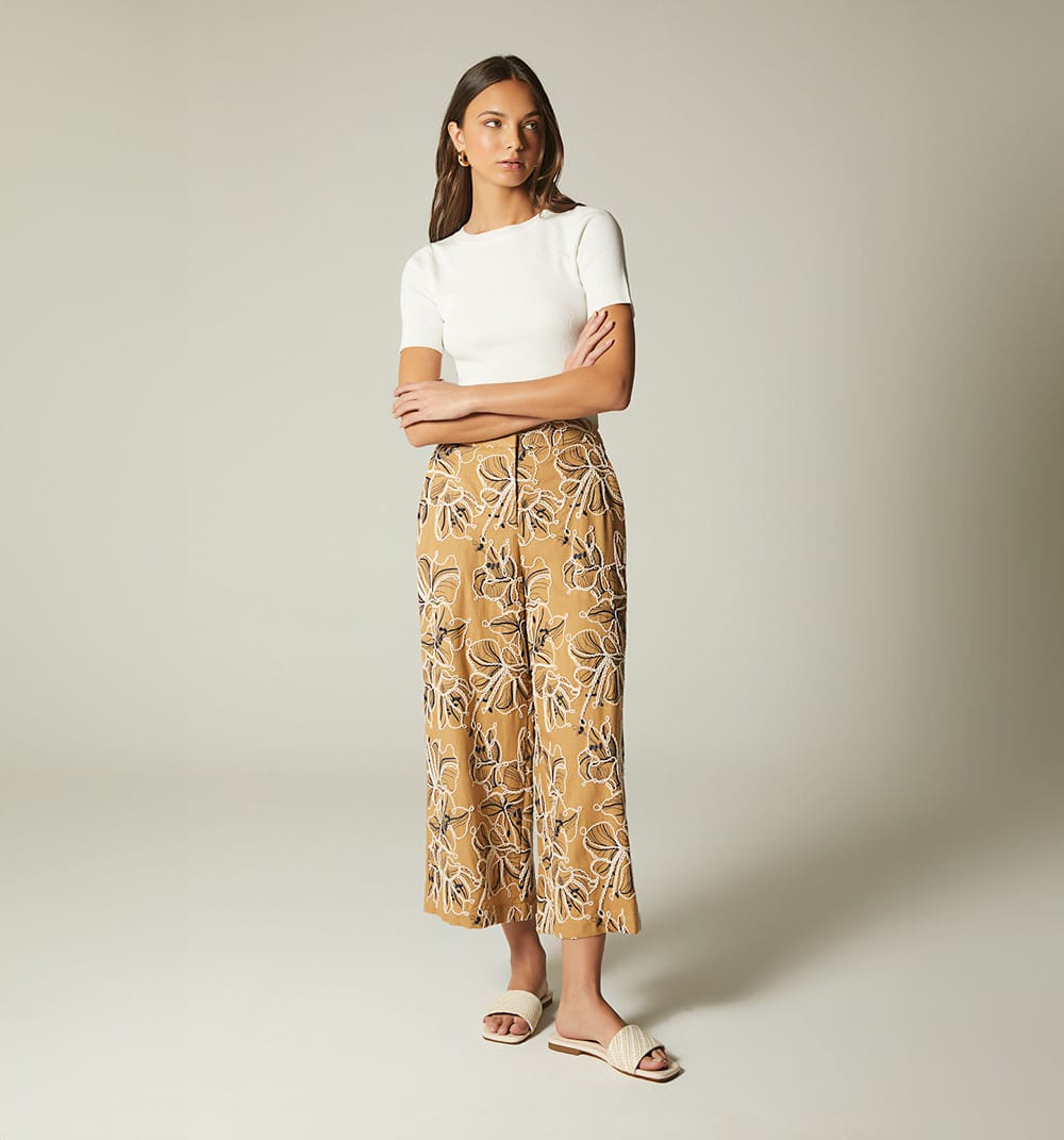 Pantalon culotte tiro alto - imagen 1