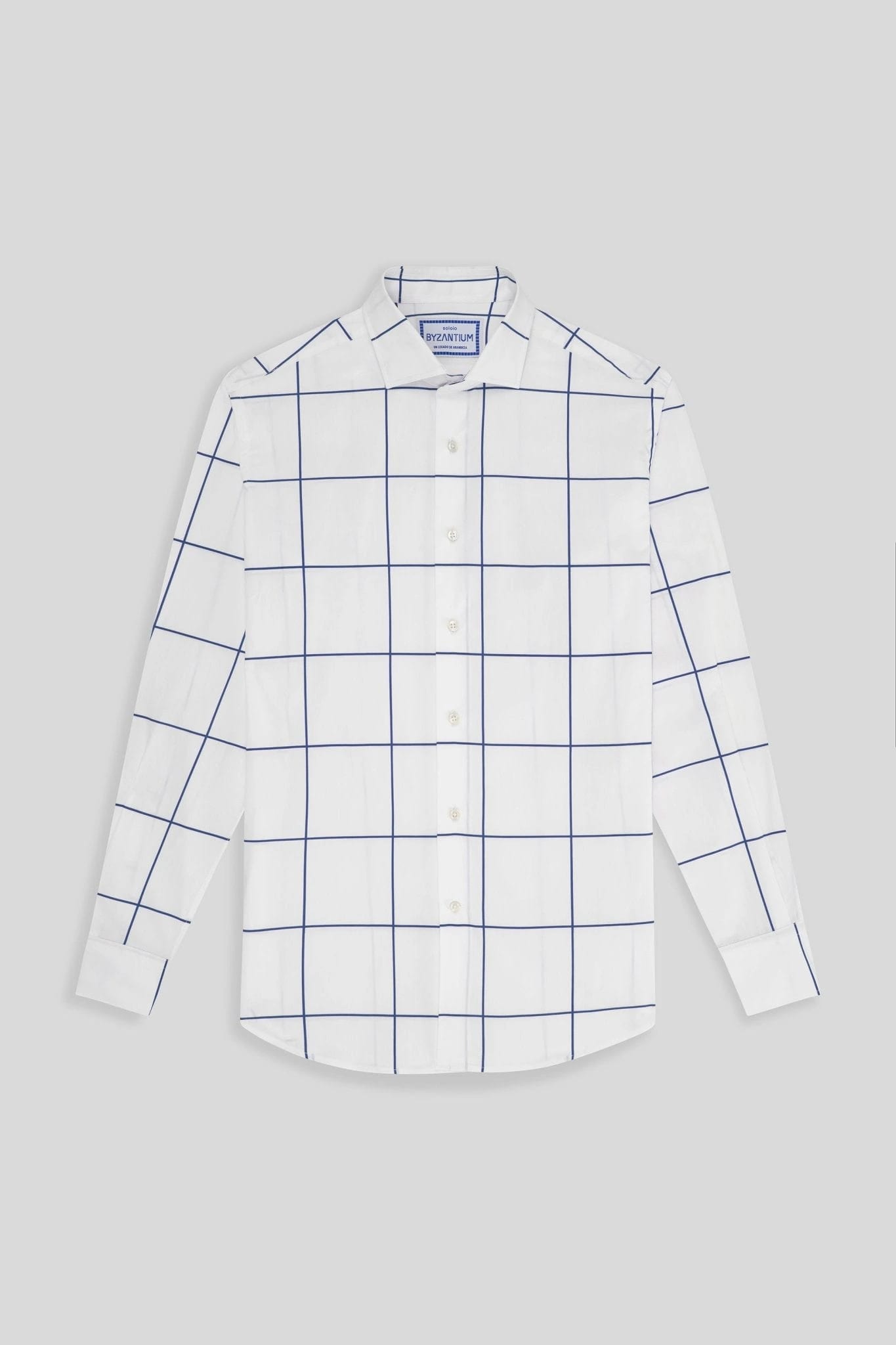 Men's cotton shirt navy teselas - imagen 1