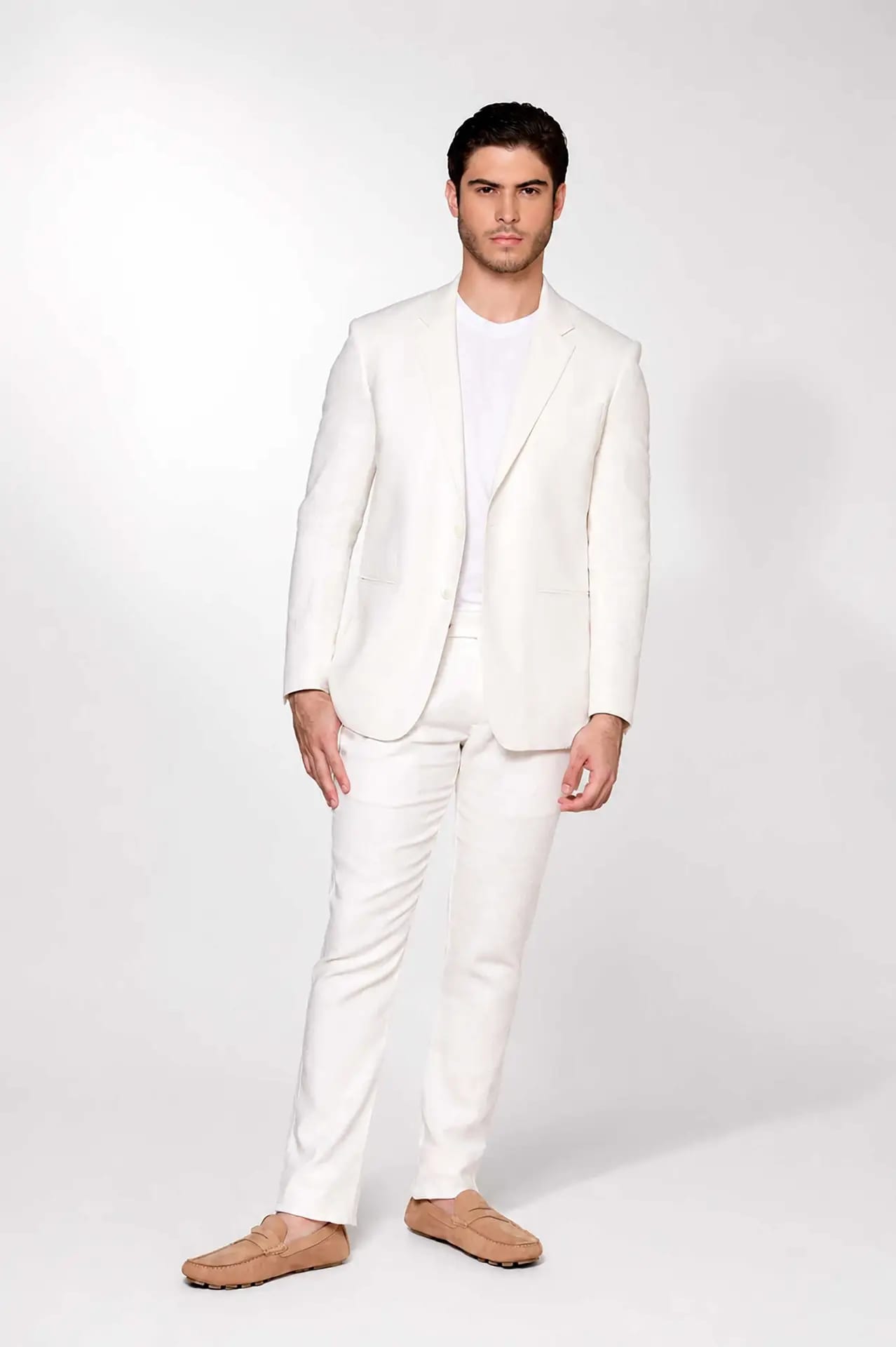 Traje Slim Fit 100% Lino Verde Aloe - imagen 1