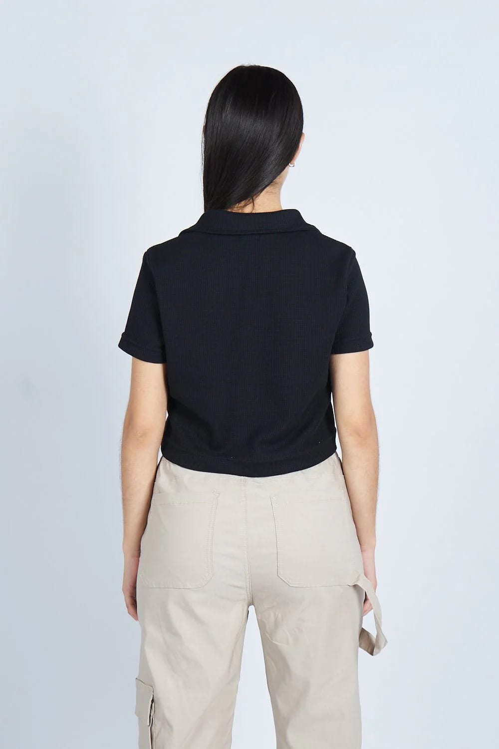 Lounge cropped Polo textura Negra | Drop 03 | - imagen 4