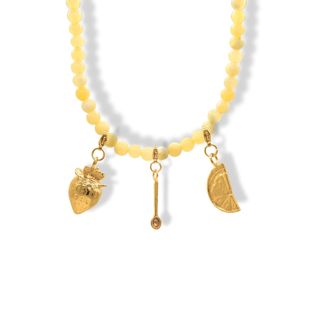 Collar de aragonita amarillo - imagen 3