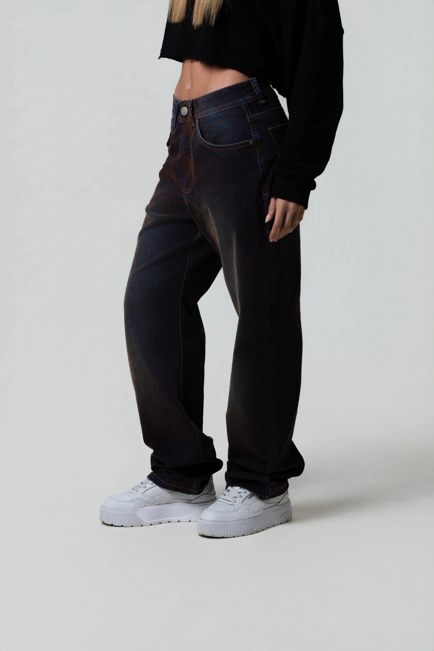 PANTALON 5 BOLSILLOS COLOR AZUL INDIGO - imagen 2