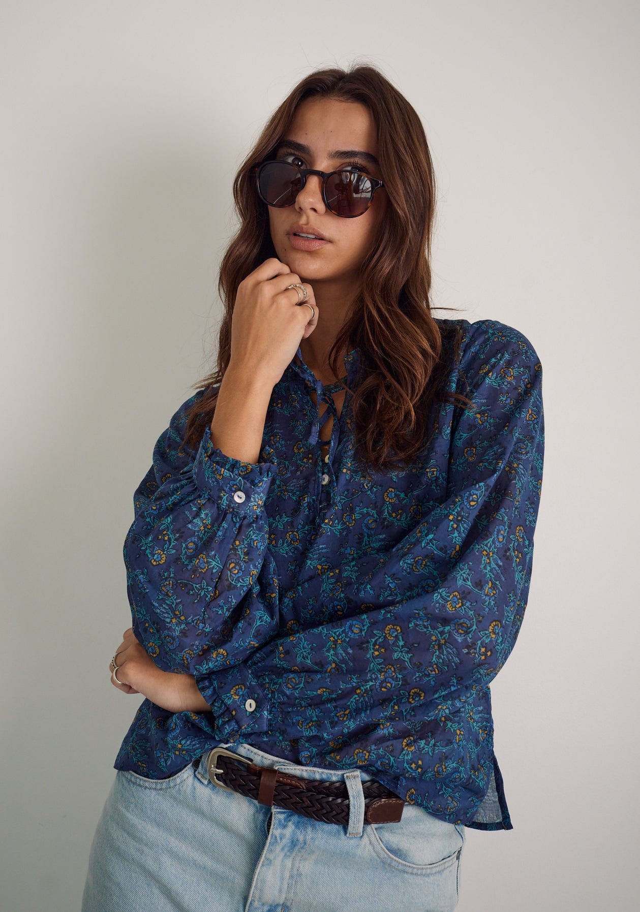 Blusa M Amelia Estampado Azul - imagen 3