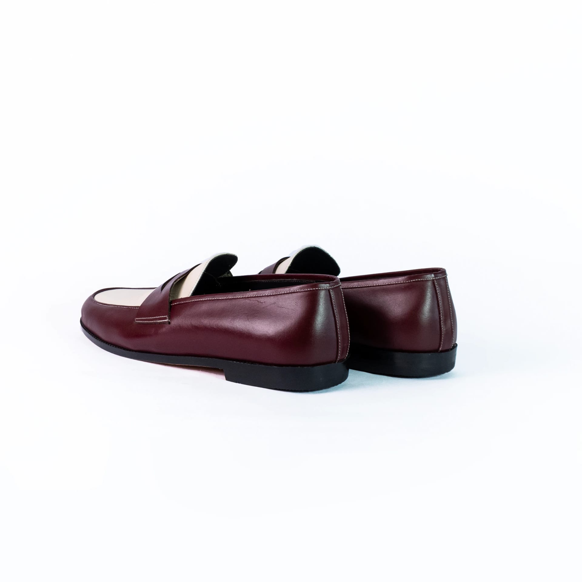 Penny loafers dark red & white - imagen 3