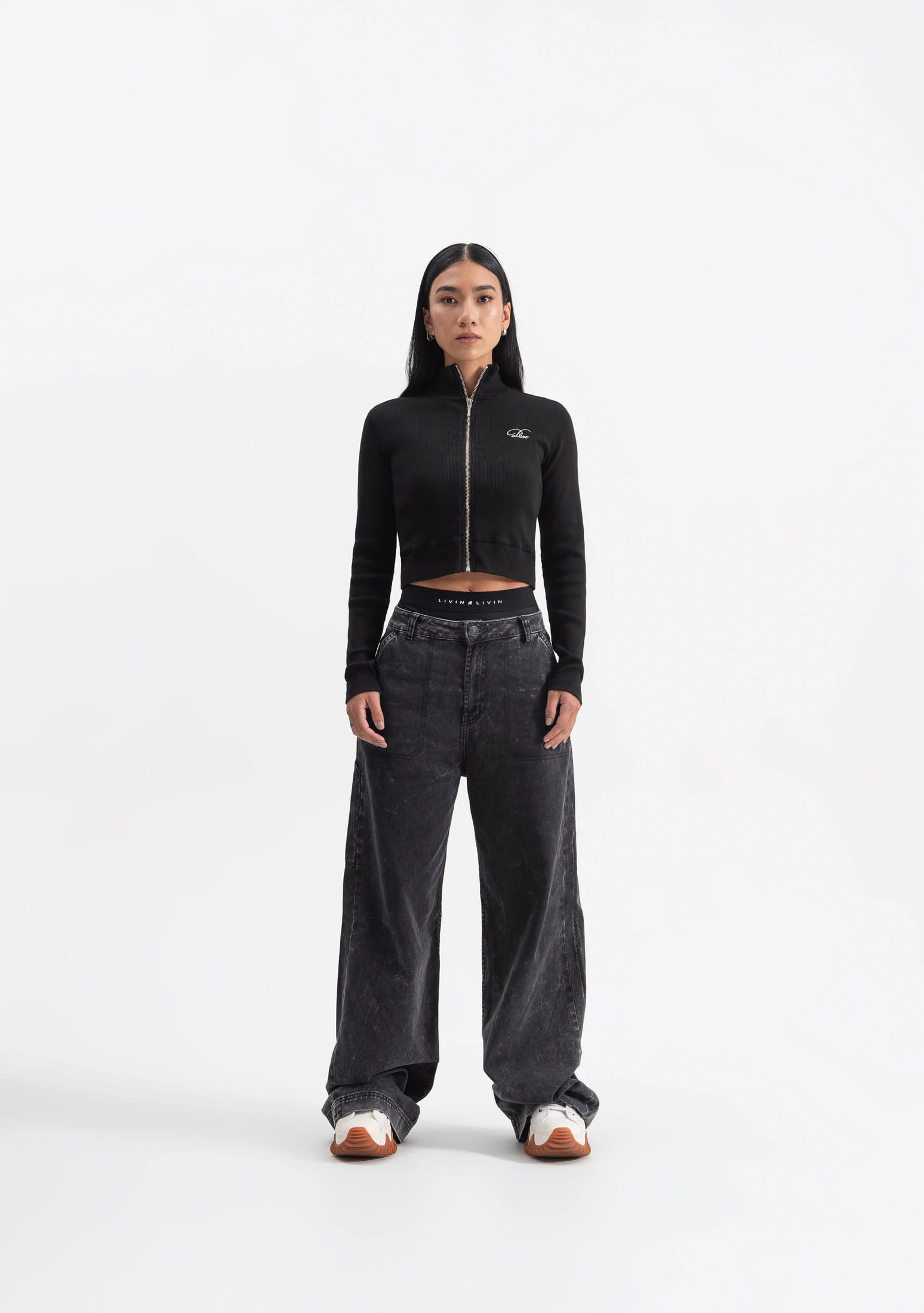 Knockout Woman Black Zip Jacket - imagen 4