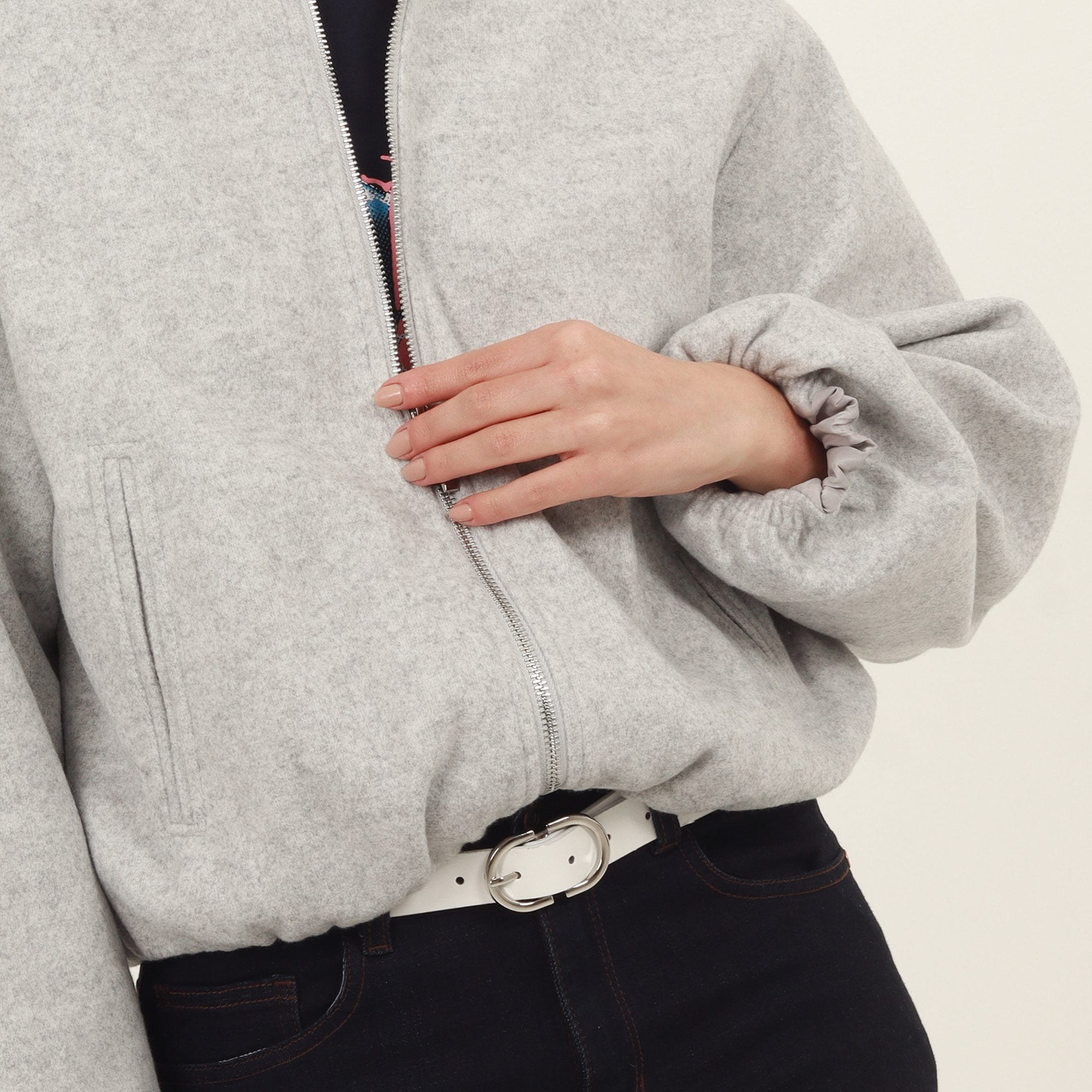 Chaqueta bomber cuello redondo - imagen 5