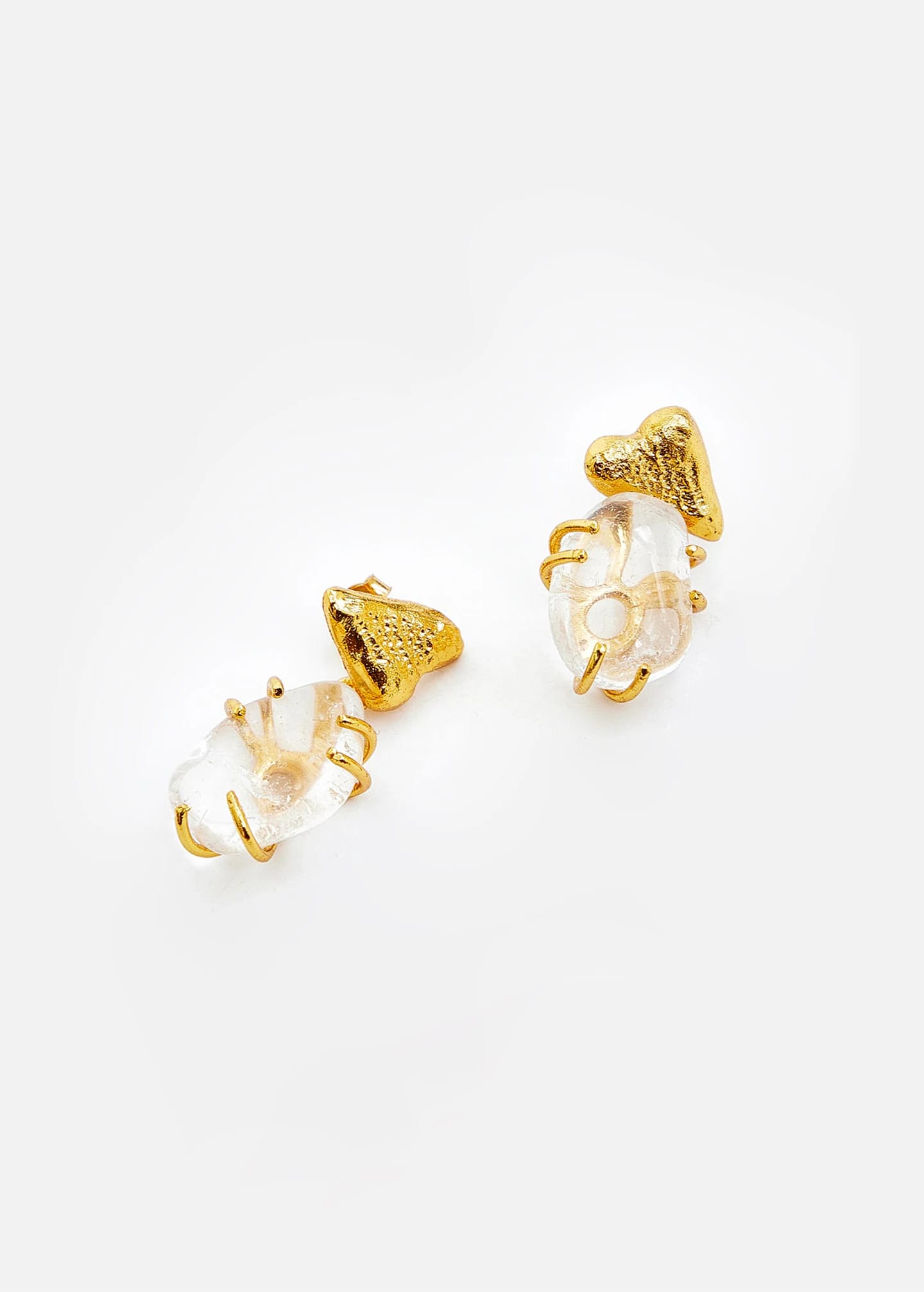 Aretes Mini Cuarzo Pétalos - imagen 2