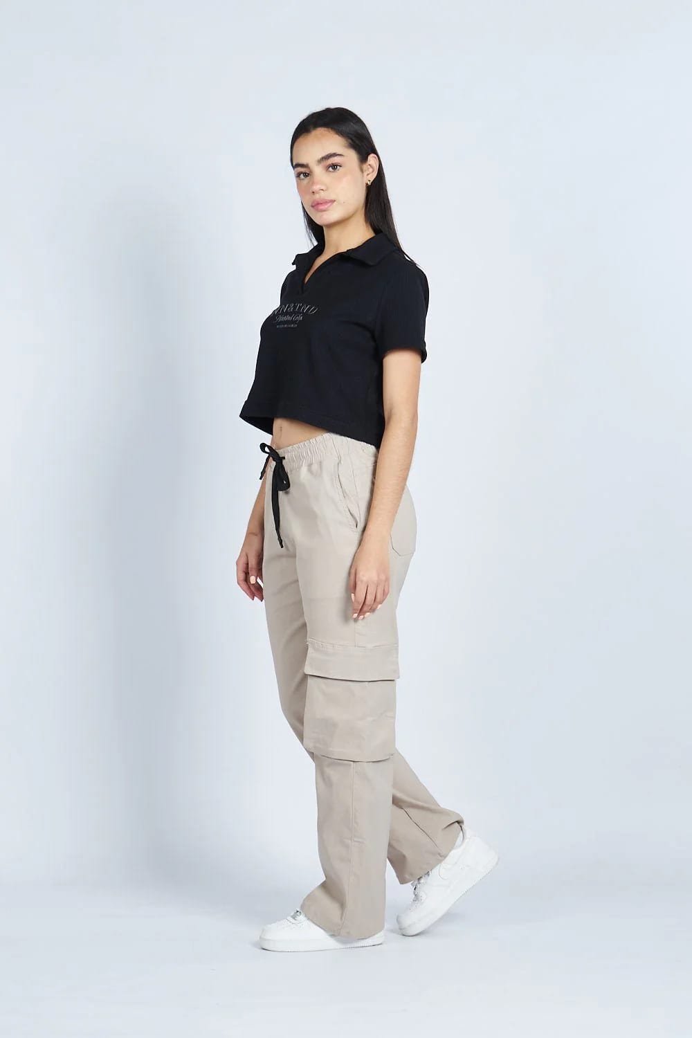 Lounge cropped Polo textura Negra | Drop 03 | - imagen 2