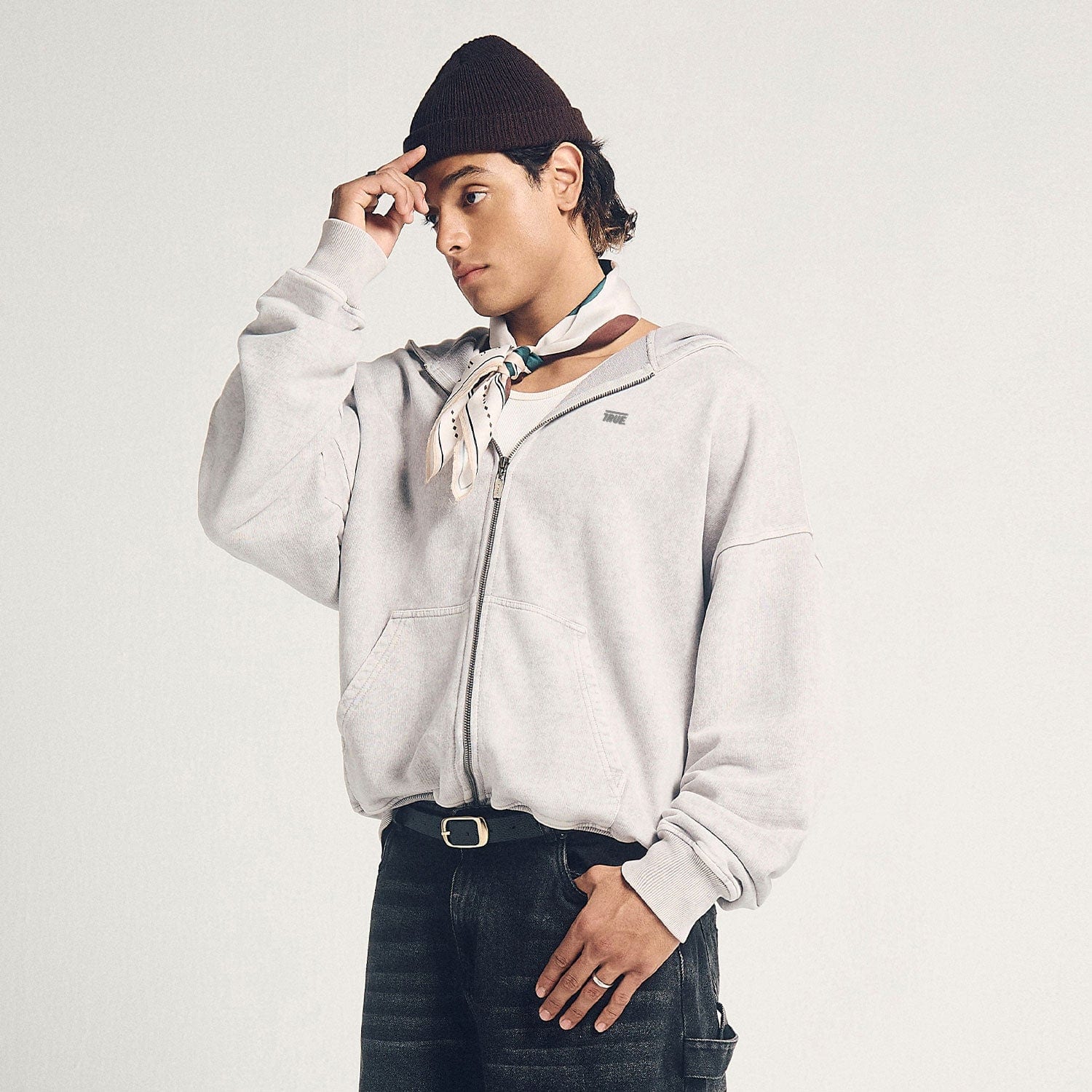 Classic Zipper Hoodie - Washed Gray - imagen 2