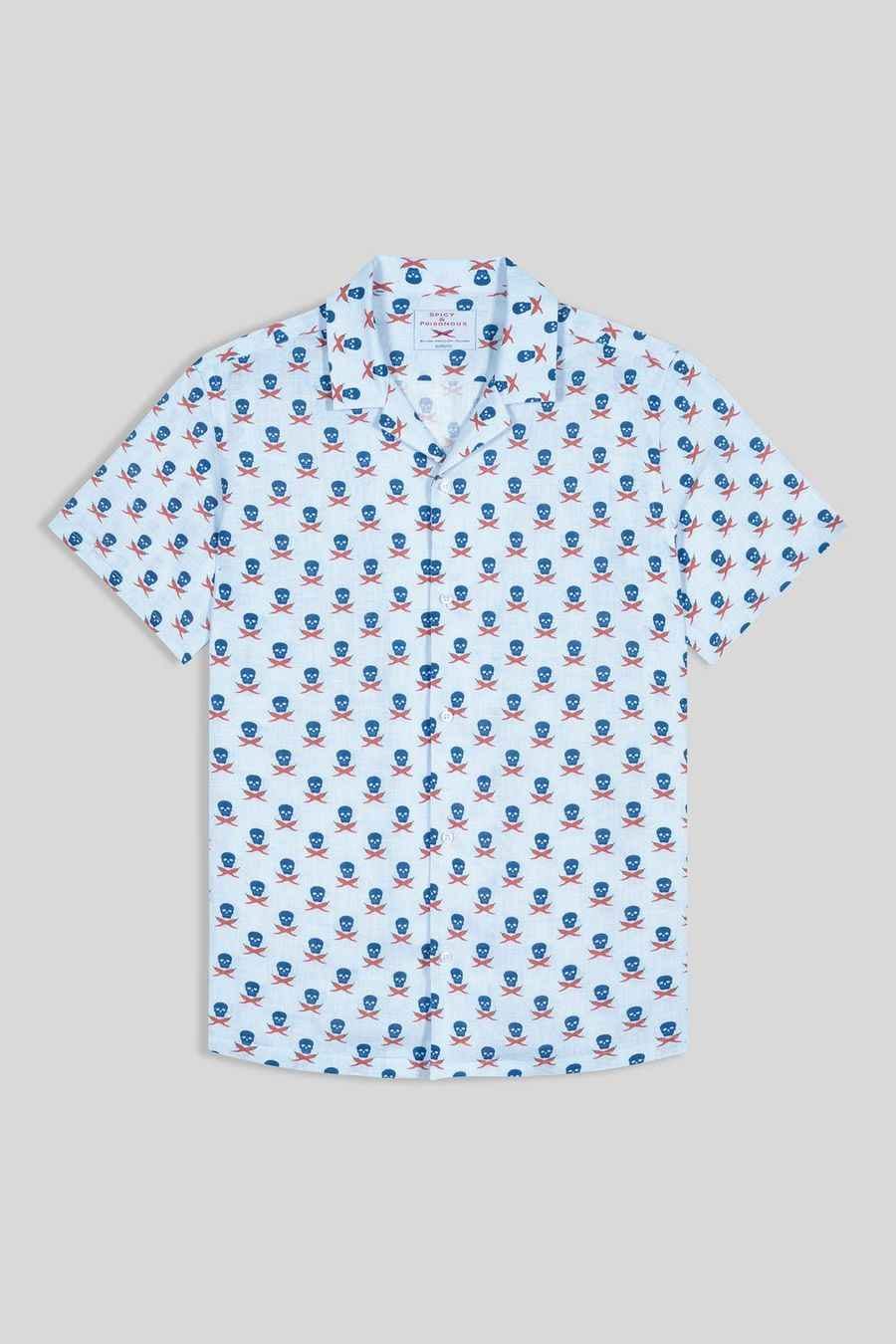 Men's linen shirt icement skull - imagen 1