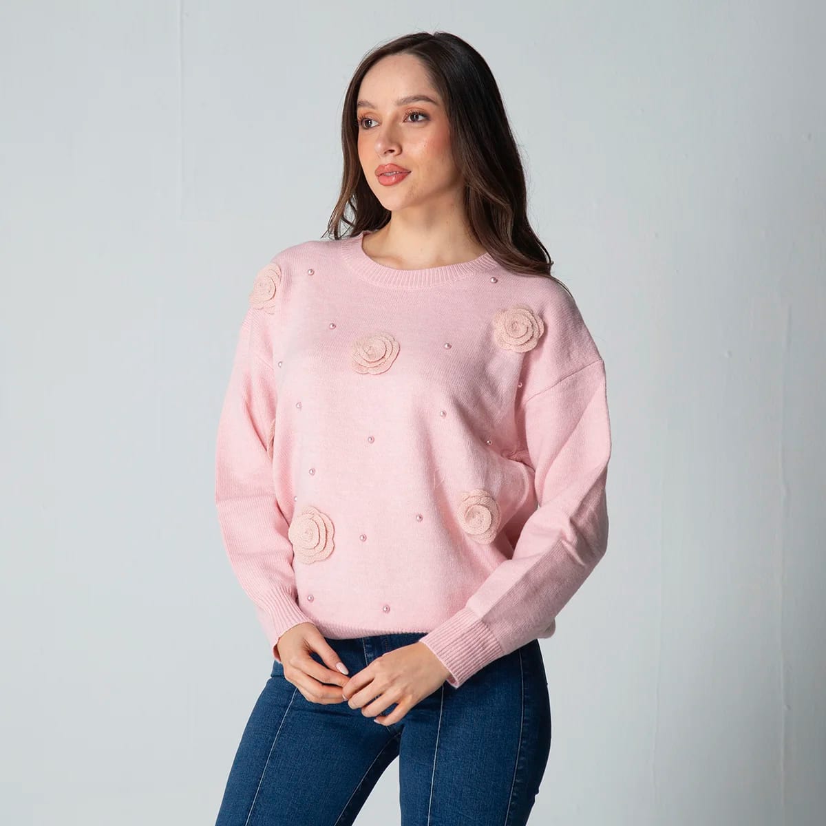 Buzo Hilo Cuello Redondo Flowers - imagen 1