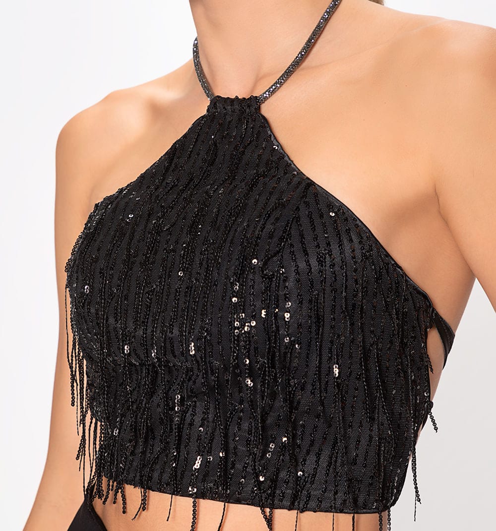 Blusa crop con espalda descubierta y tir - imagen 7