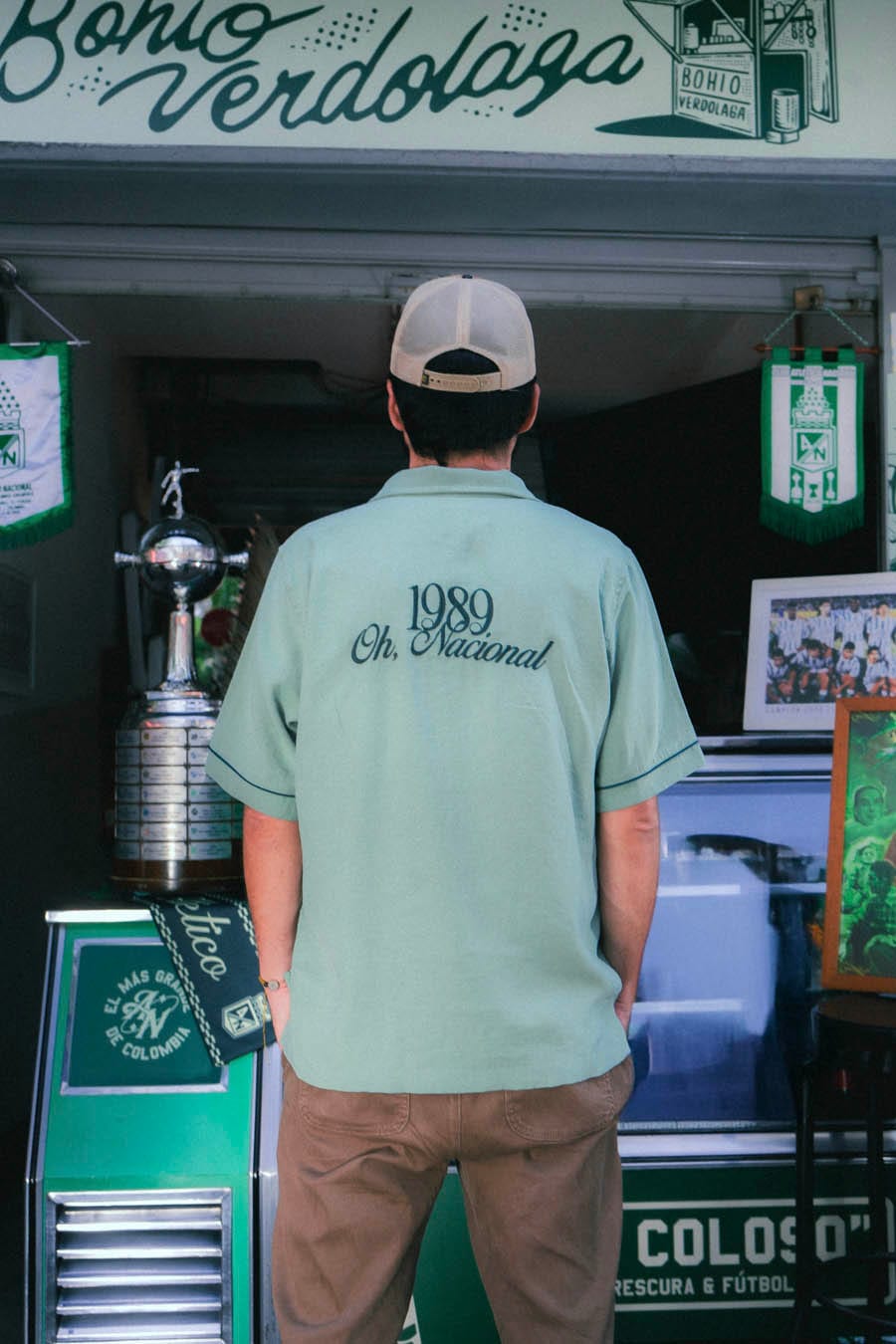 CAMISA VERDE BOTELLA 1989 OH NACIONAL BOHIO - imagen 3