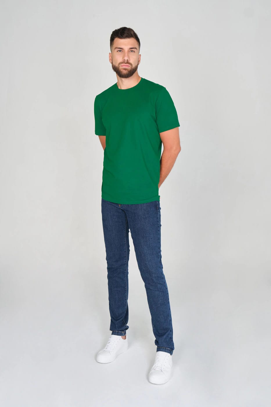 T-shirt Slim Fit 100% Algodón Verde Oscuro - imagen 2