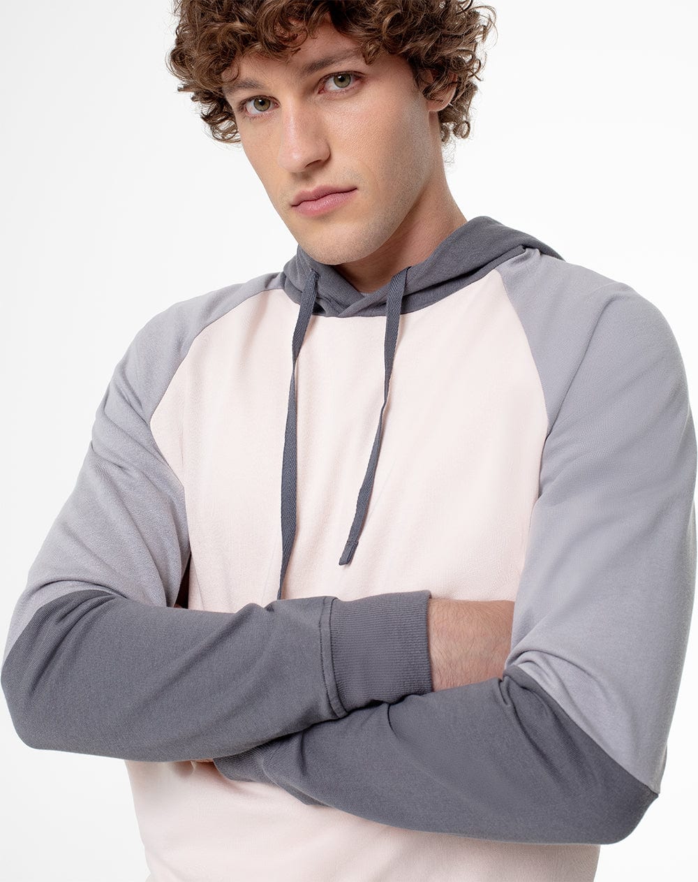 Buzo relax tipo hoddie algodón gris hombre - imagen 3