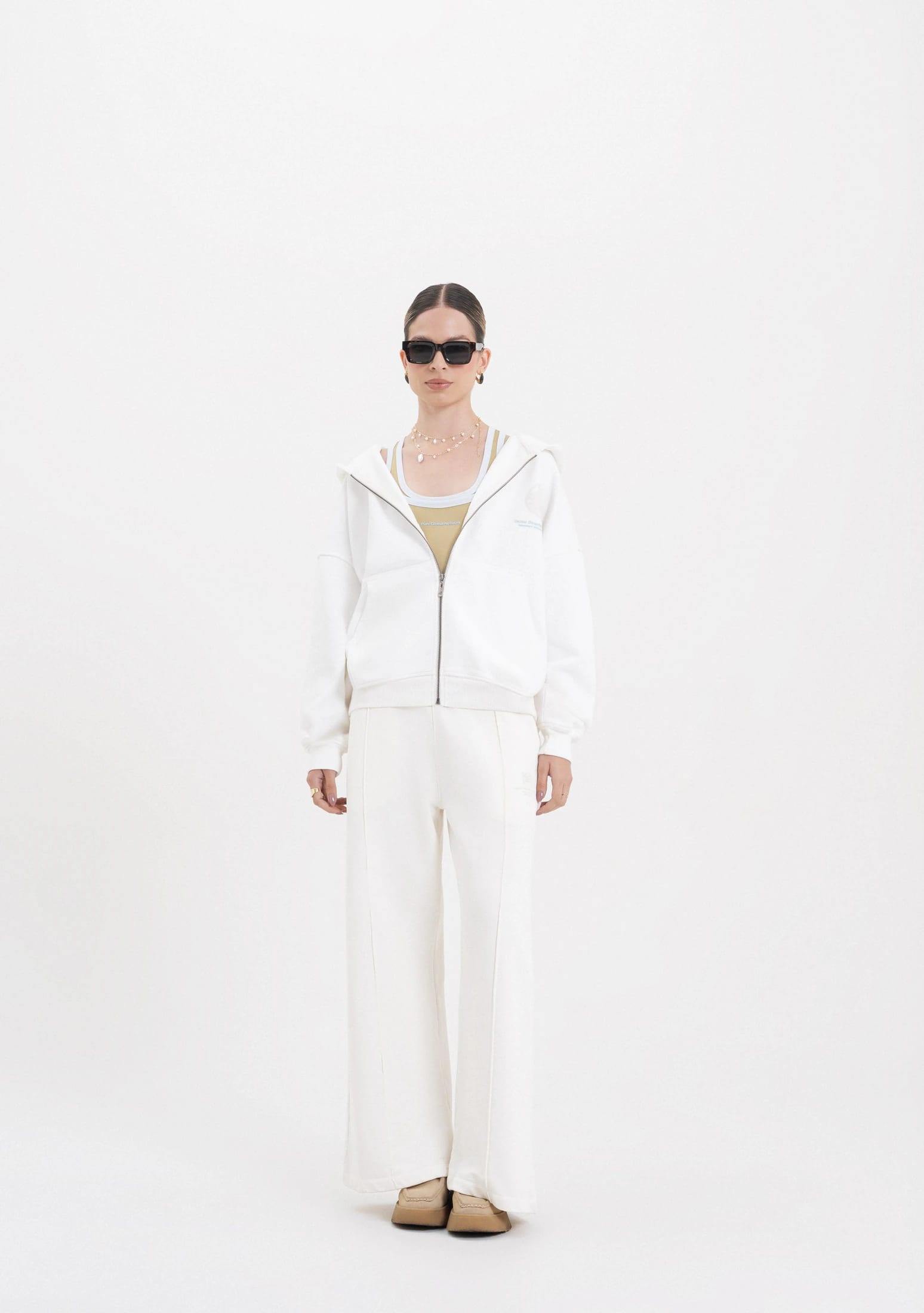 Across The Lines White Zip Hoodie - imagen 6