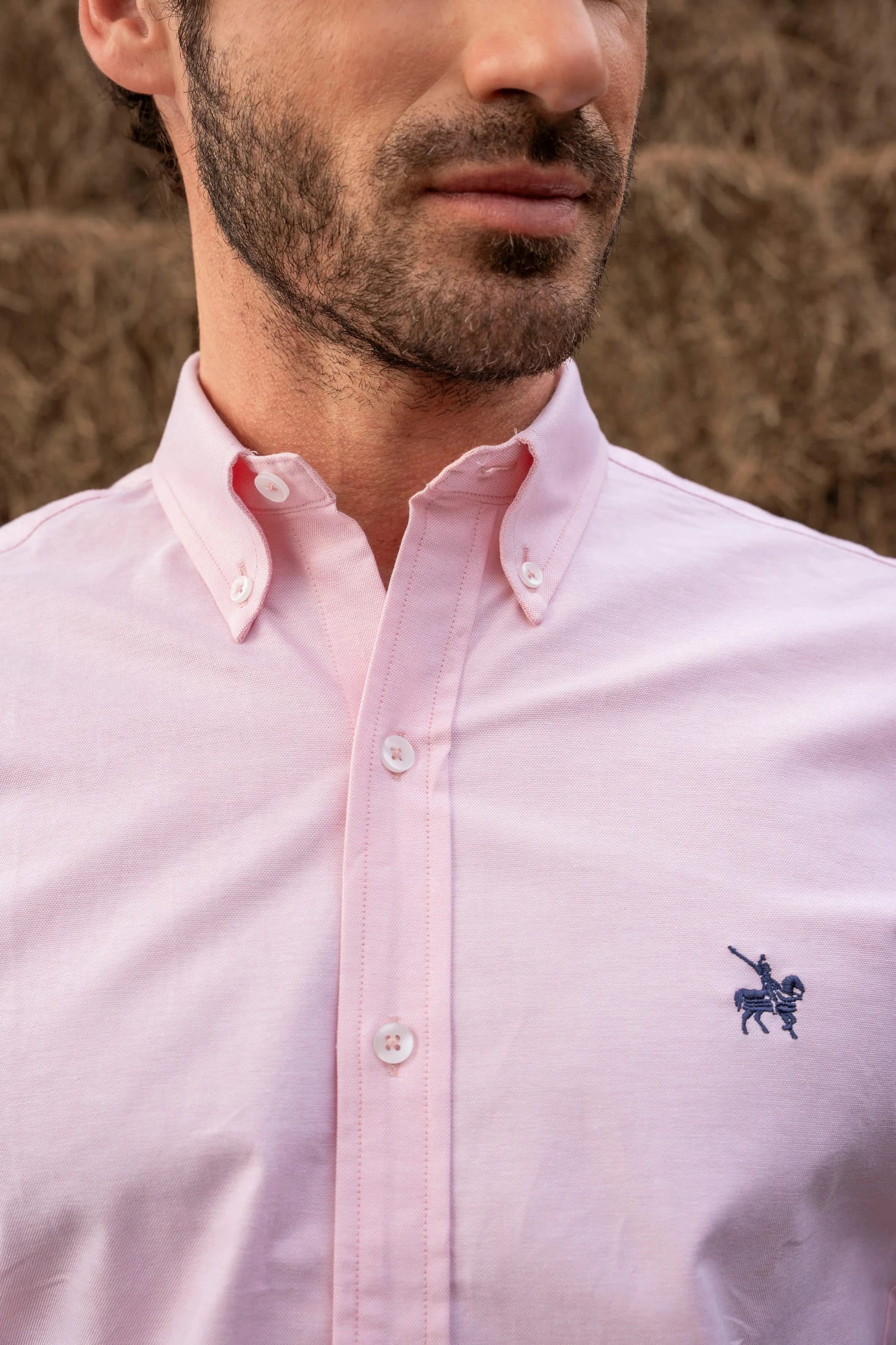 Camisa Oxford Pima Hombre Rosada - imagen 3