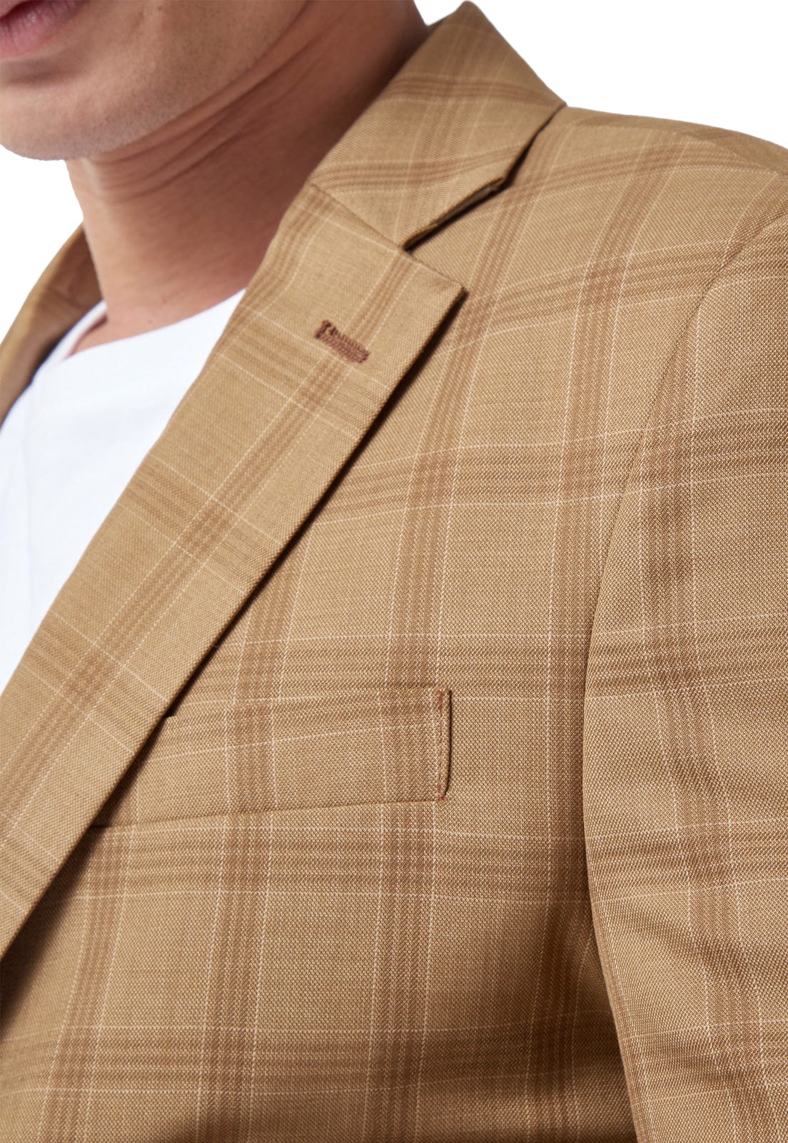 Blazer clásico a cuadros camel. - imagen 12