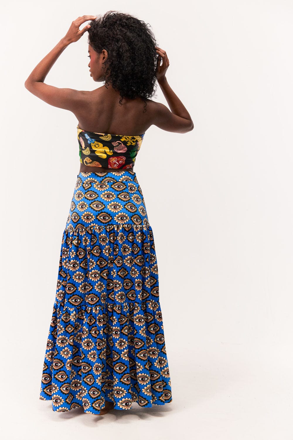 Maxi Falda / Estampado Ojos Sentido Precolombino - imagen 2