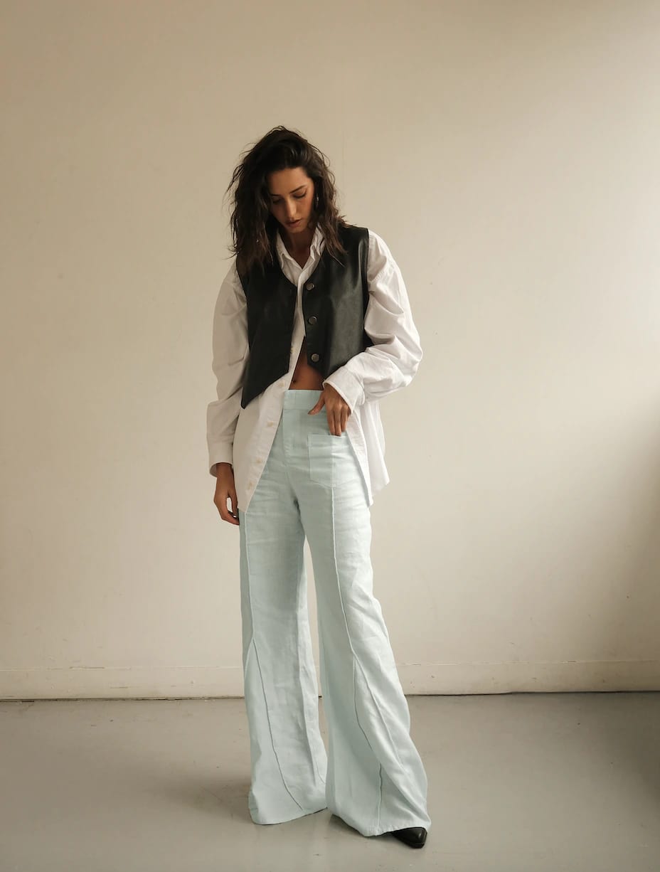 Pantalón Aire de lino | Azul claro - imagen 8
