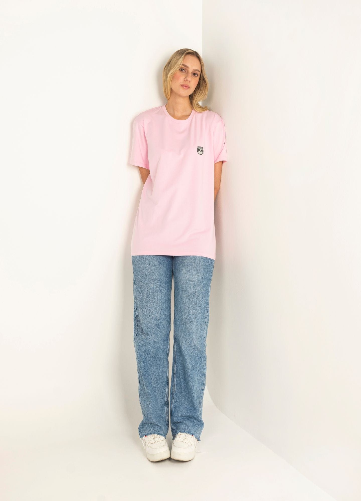 Basic Perezoso Camiseta Regular – Rosa - imagen 3
