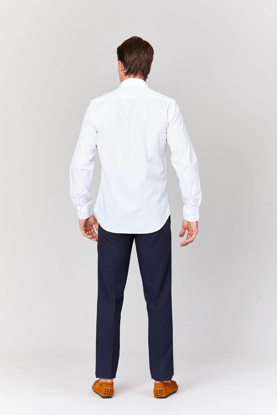 Men's cotton shirt white muslin - imagen 4