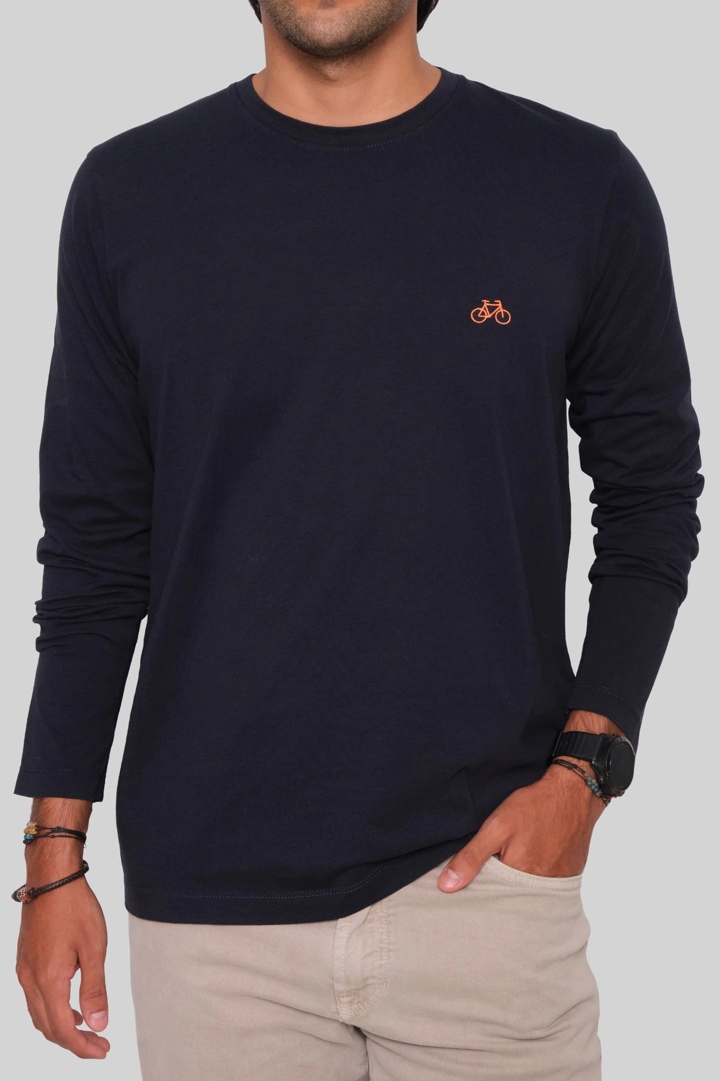 CAMISETA MANGA LARGA AZUL NAVY - imagen 1