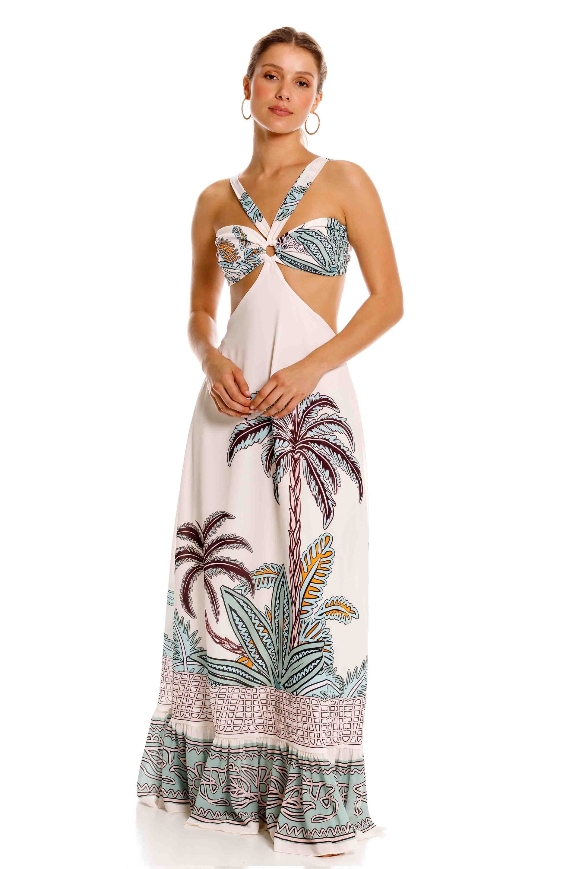 Vestido Largo Altamar Maxipalms Beige - imagen 2