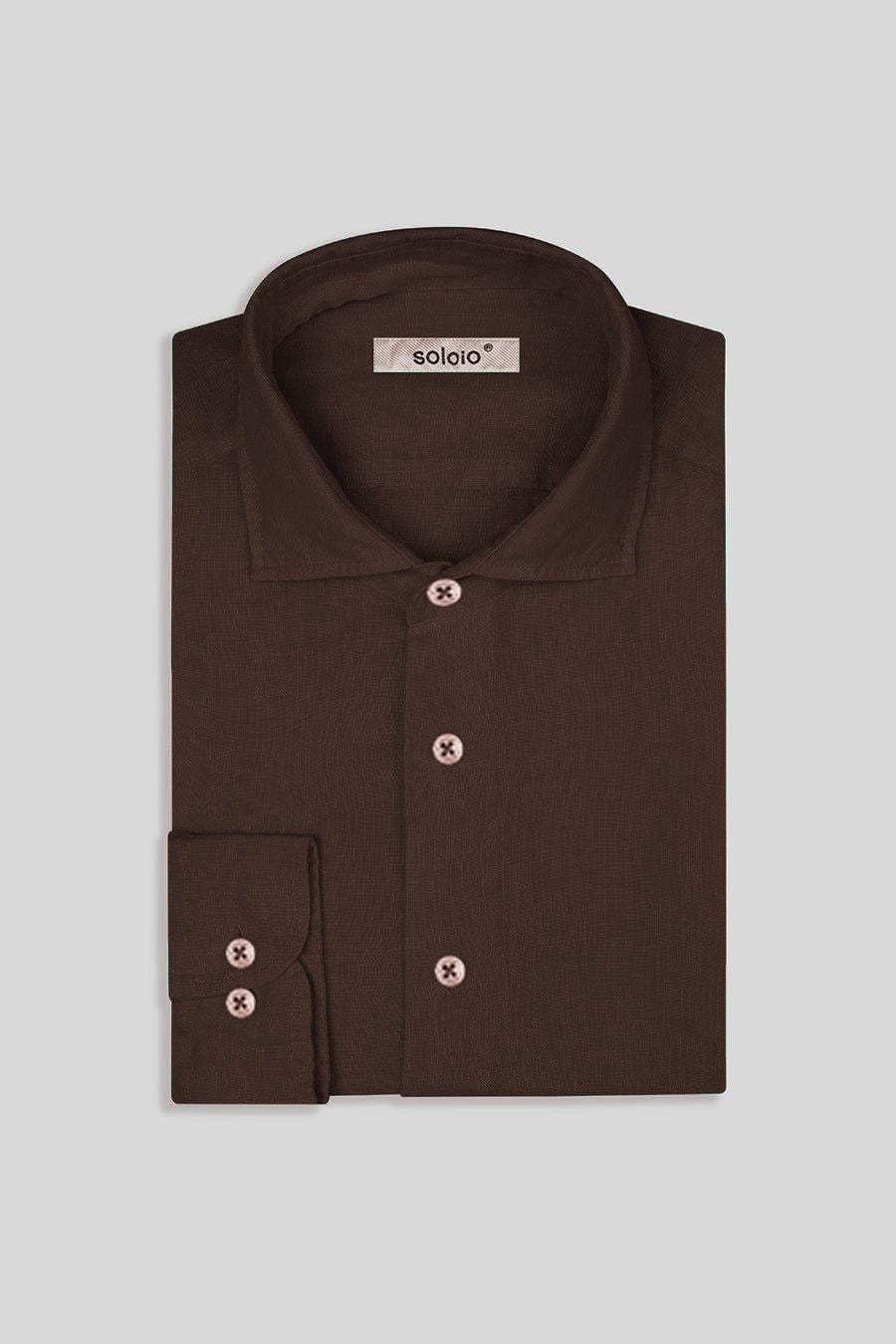 Men's linen shirt deeptaupe - imagen 5