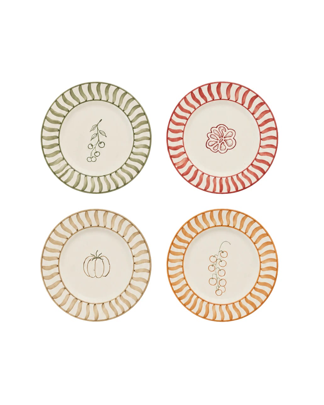 PREORDER - SET X4 DESSERT PLATE - TOMATO - imagen 1