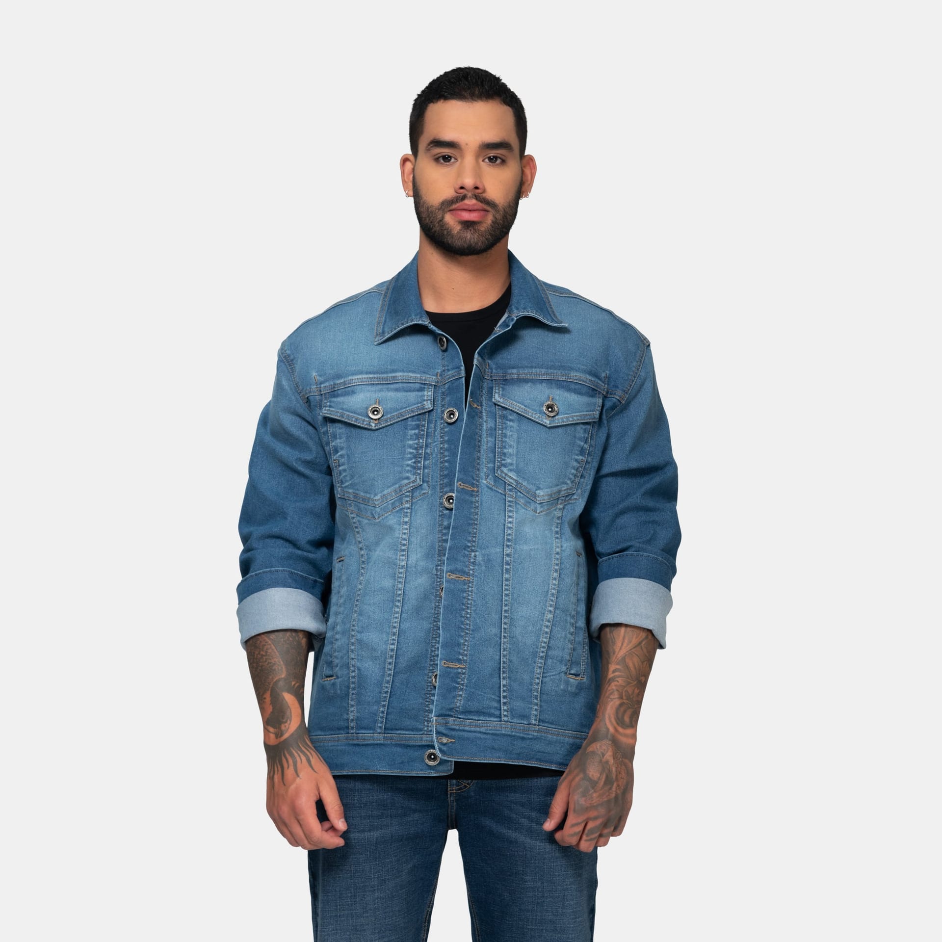 Chaqueta Denim Clásica Azul Medio - imagen 2