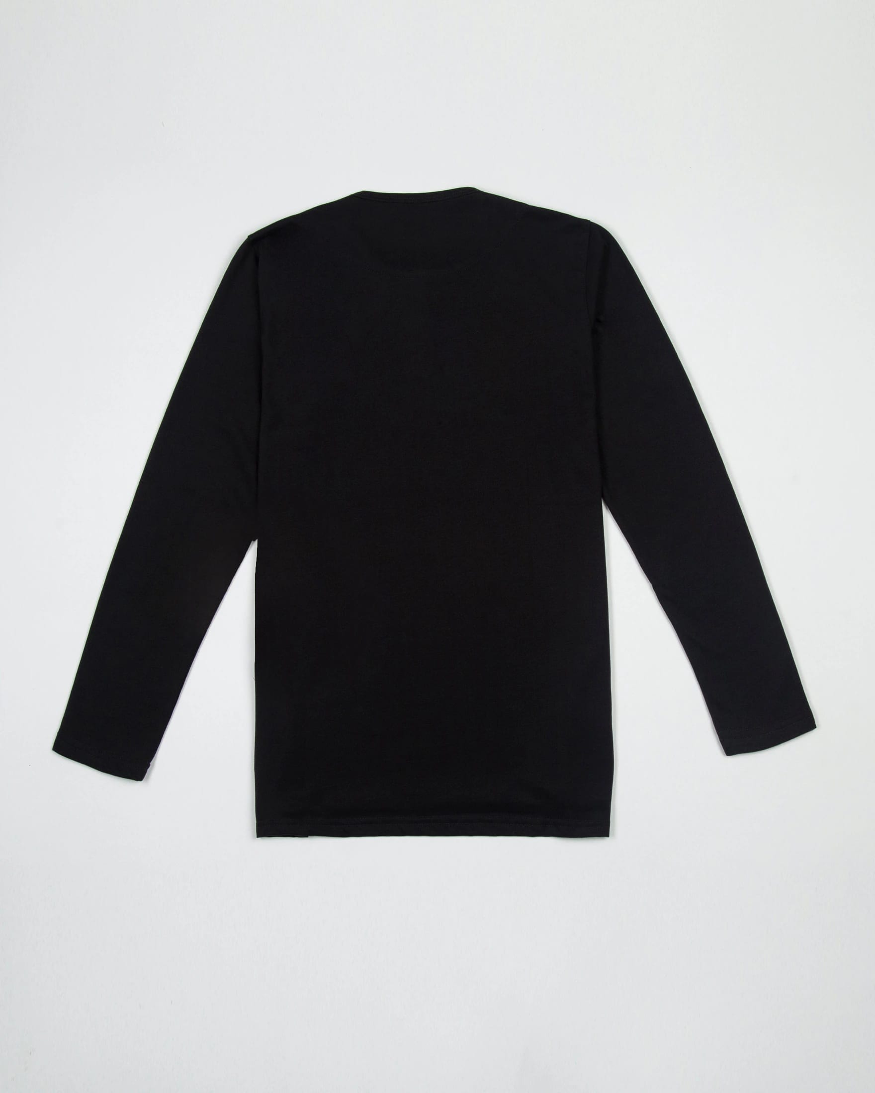 Camiseta Henley Manga Larga Algodón Negro - imagen 3