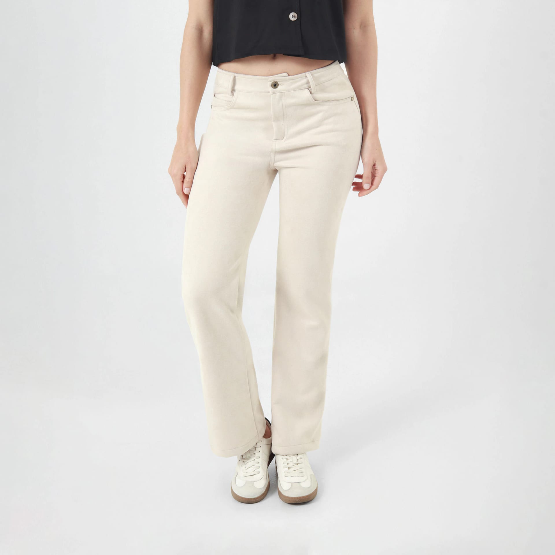 Pantalónen gamuza bota recta - imagen 1