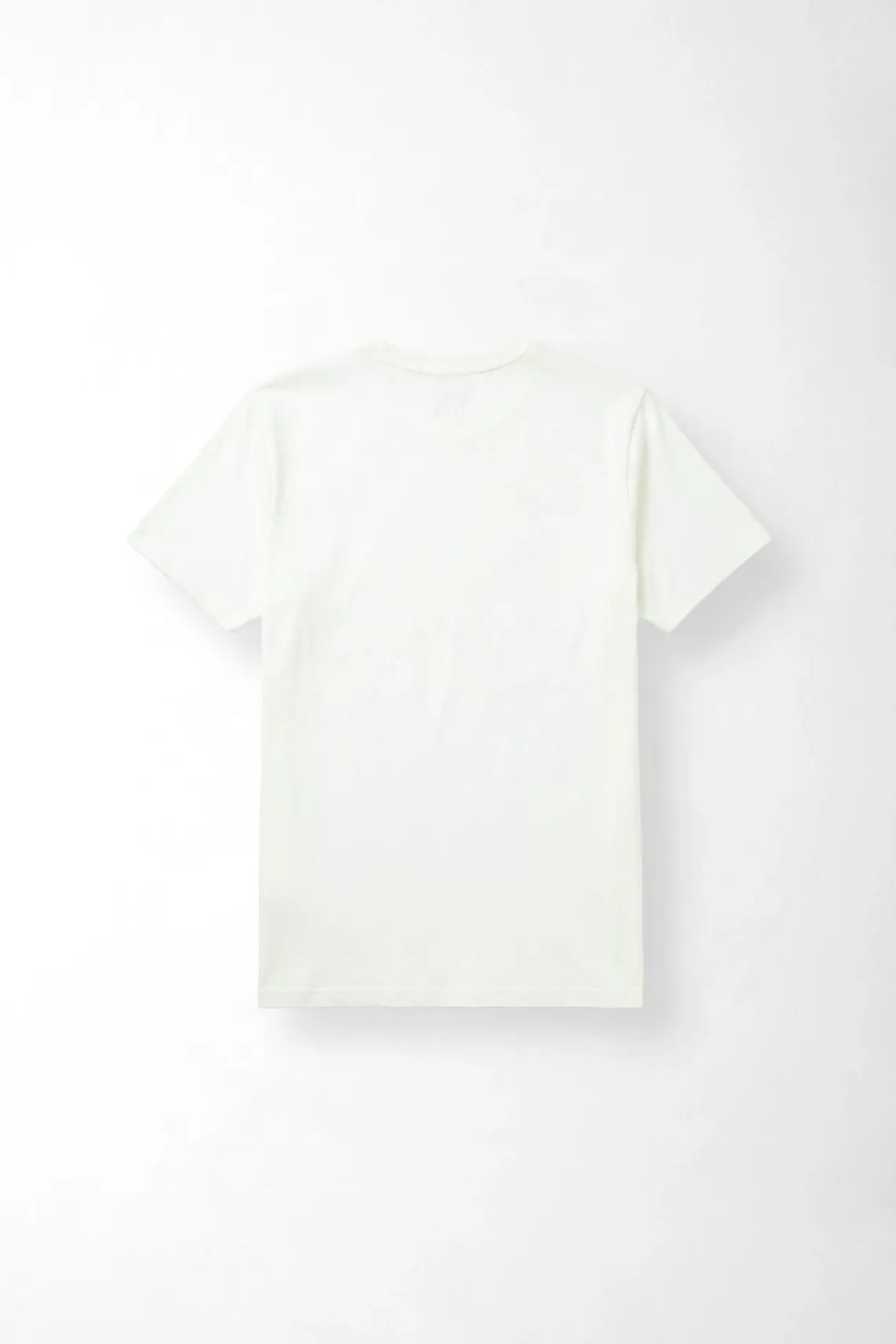 Camiseta regular con mini gráfico al pecho de algodón blanco para hombre - imagen 5